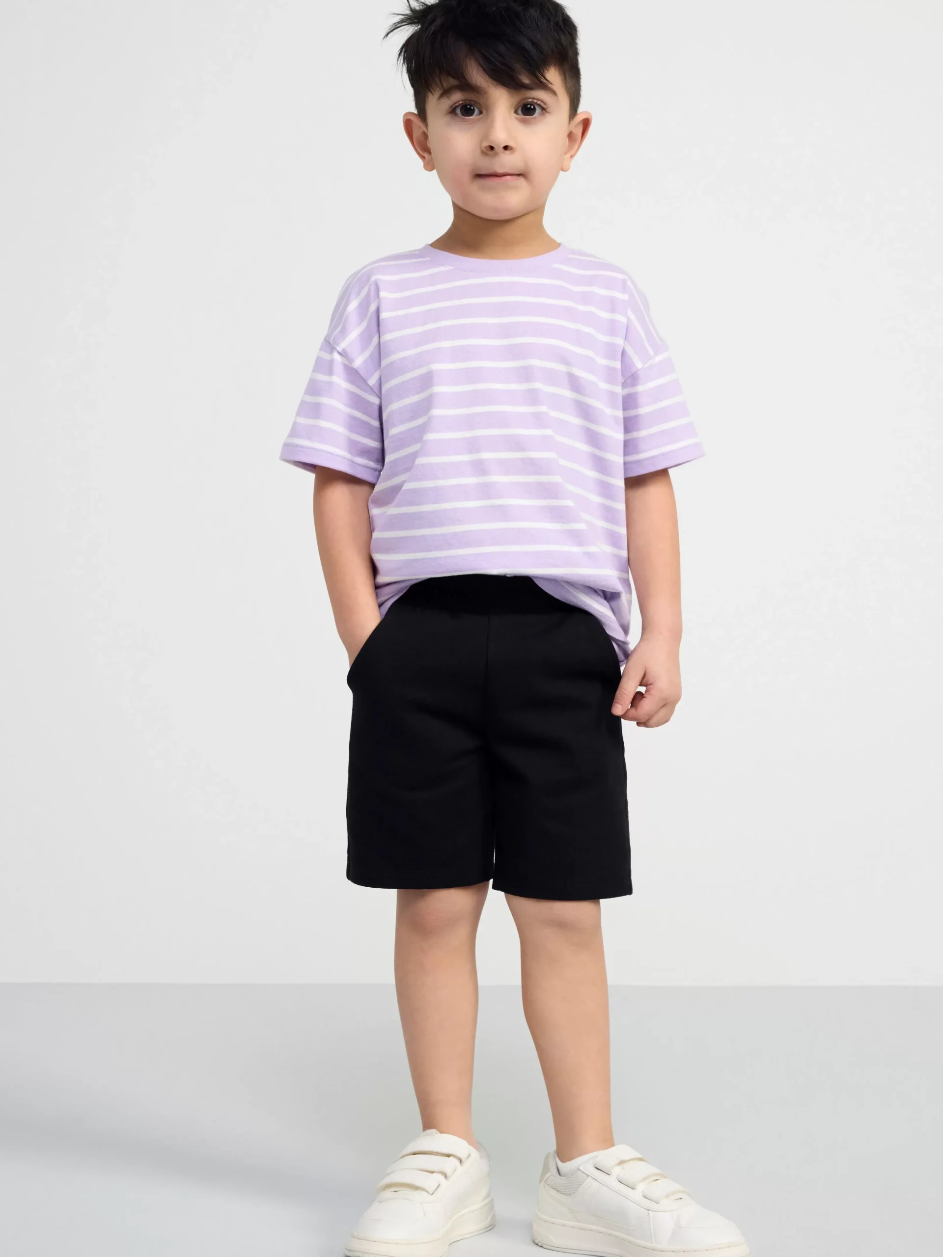 Toppar & T-Shirts>Lindex Randig T-Shirt I Oversizemodell Light Lilac