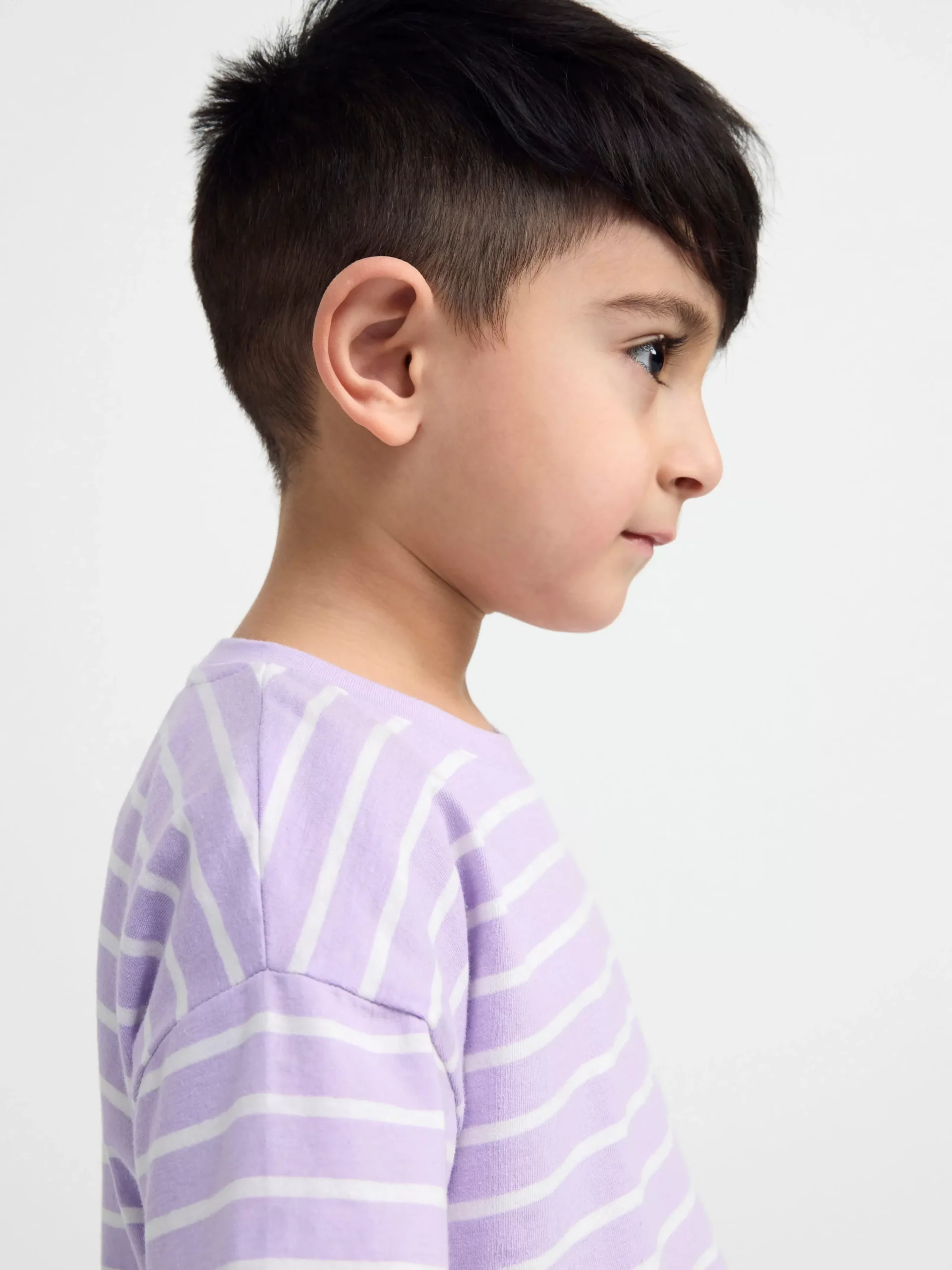 Toppar & T-Shirts>Lindex Randig T-Shirt I Oversizemodell Light Lilac