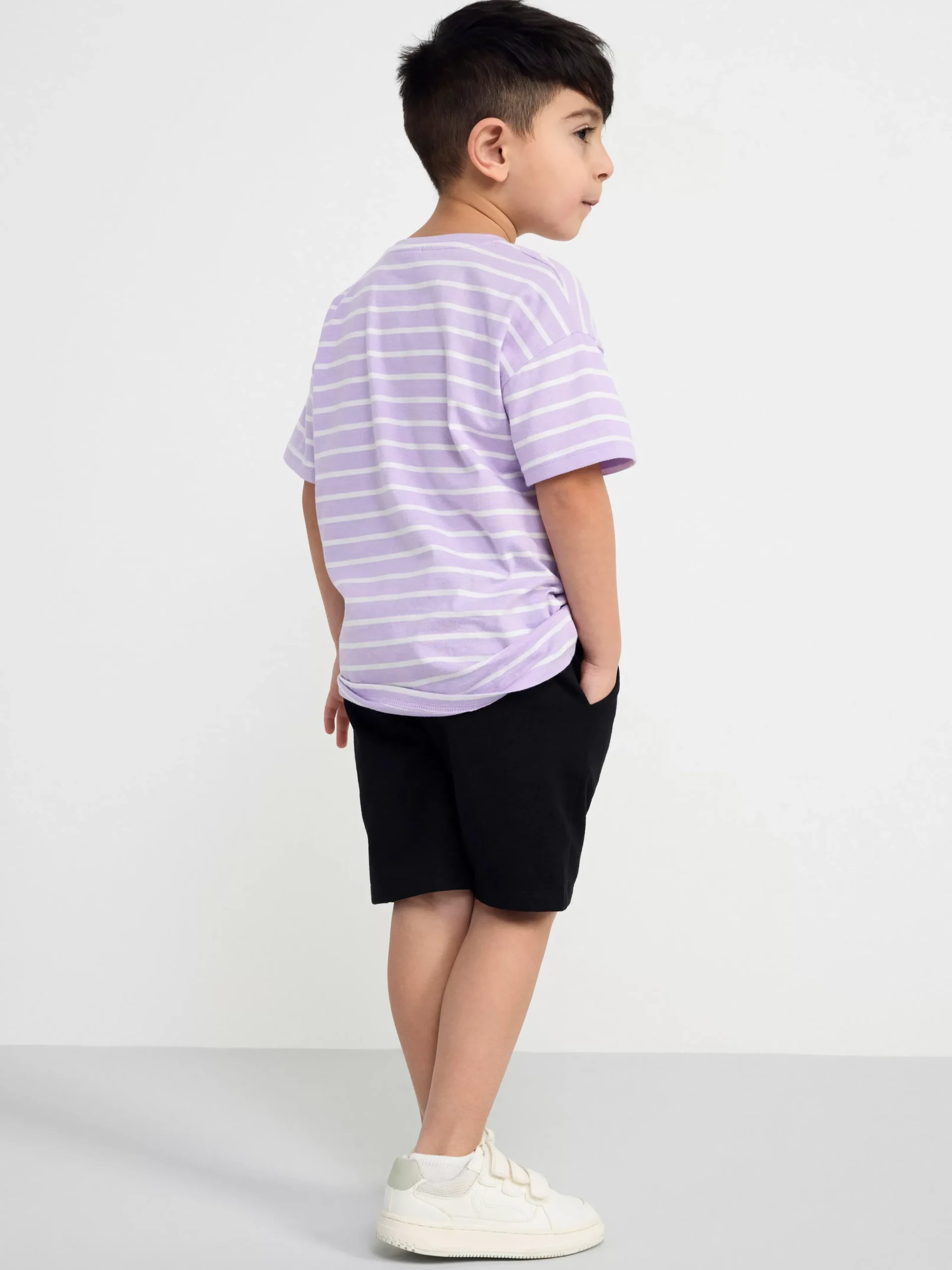 Toppar & T-Shirts>Lindex Randig T-Shirt I Oversizemodell Light Lilac