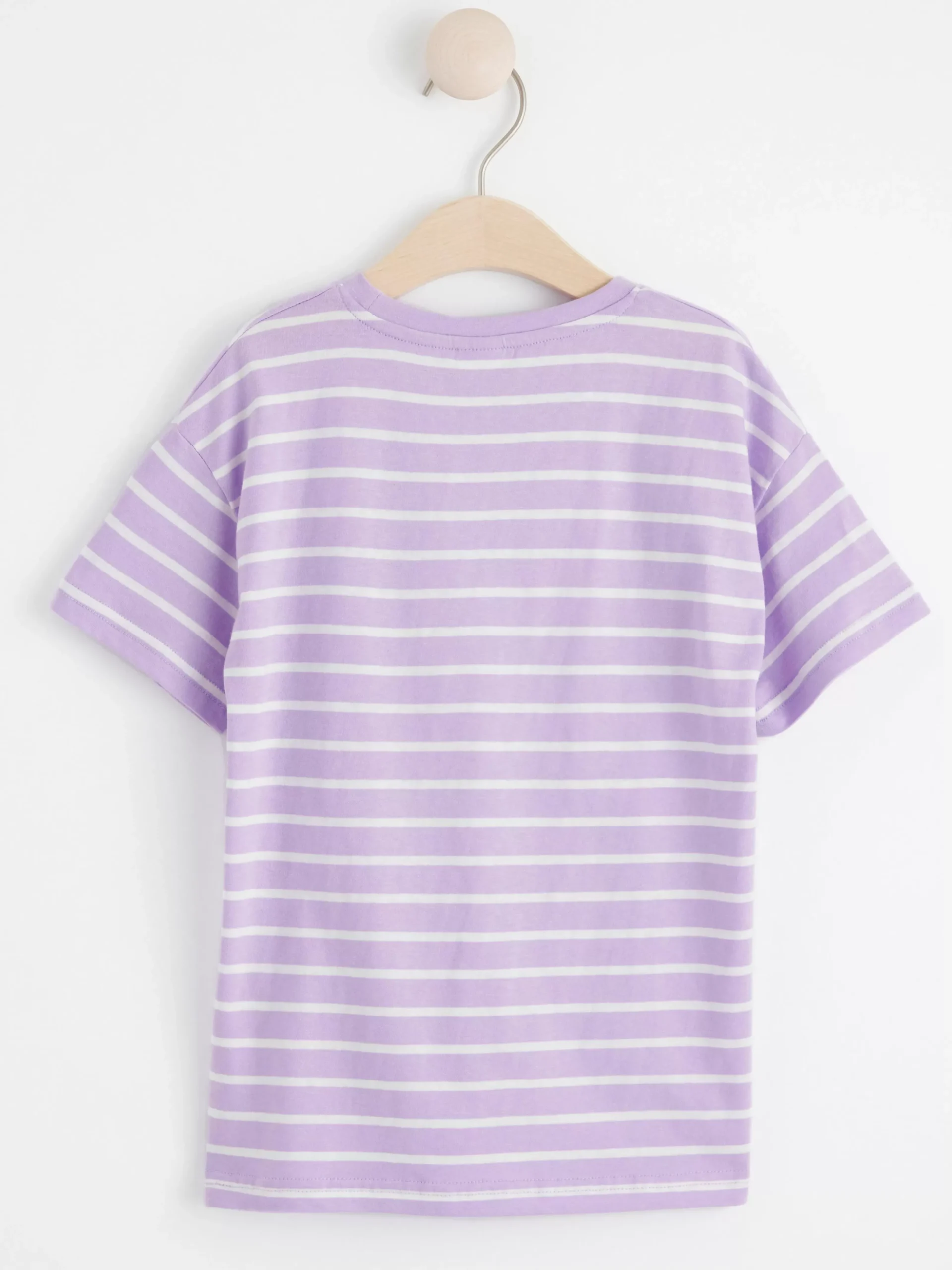 Toppar & T-Shirts>Lindex Randig T-Shirt I Oversizemodell Light Lilac