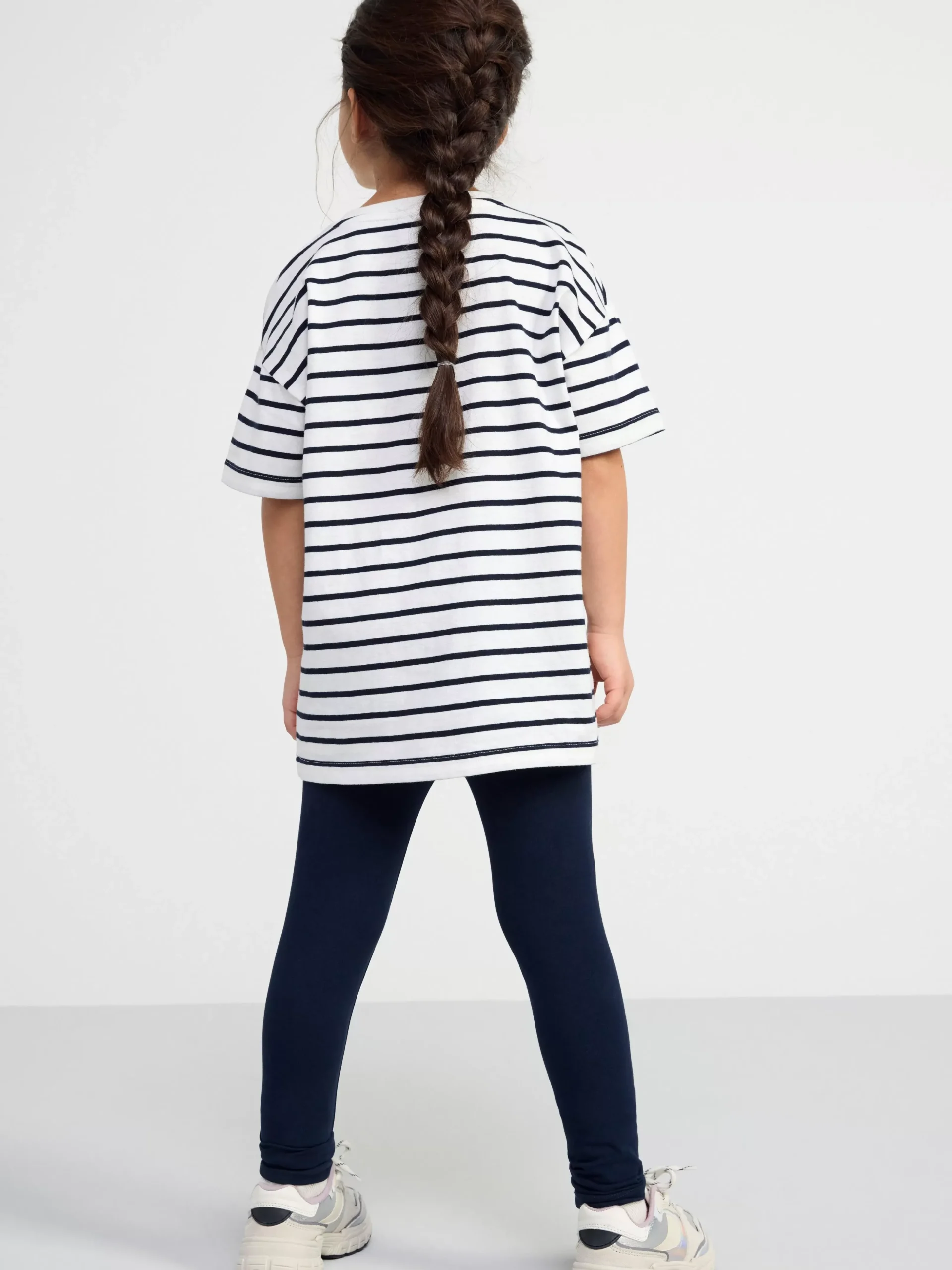 Toppar & T-Shirts>Lindex Randig T-Shirt I Oversizemodell Dark Navy