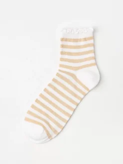 Strumpor>Lindex Randiga Ankelstrumpor Med Lurex Gold
