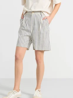 Shorts & Cykelbyxor>Lindex Randiga Shorts Med Hog Midja Off White