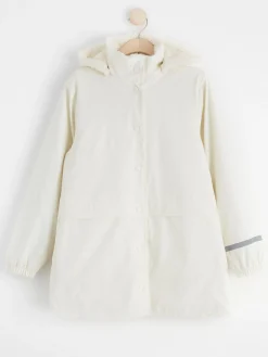 Ytterkläder>Lindex Regnjacka Med Fuskpalsfoder Light Dusty White