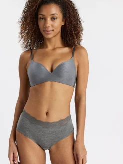Trosor>Lindex Regular Waist Trosa Grey Melange