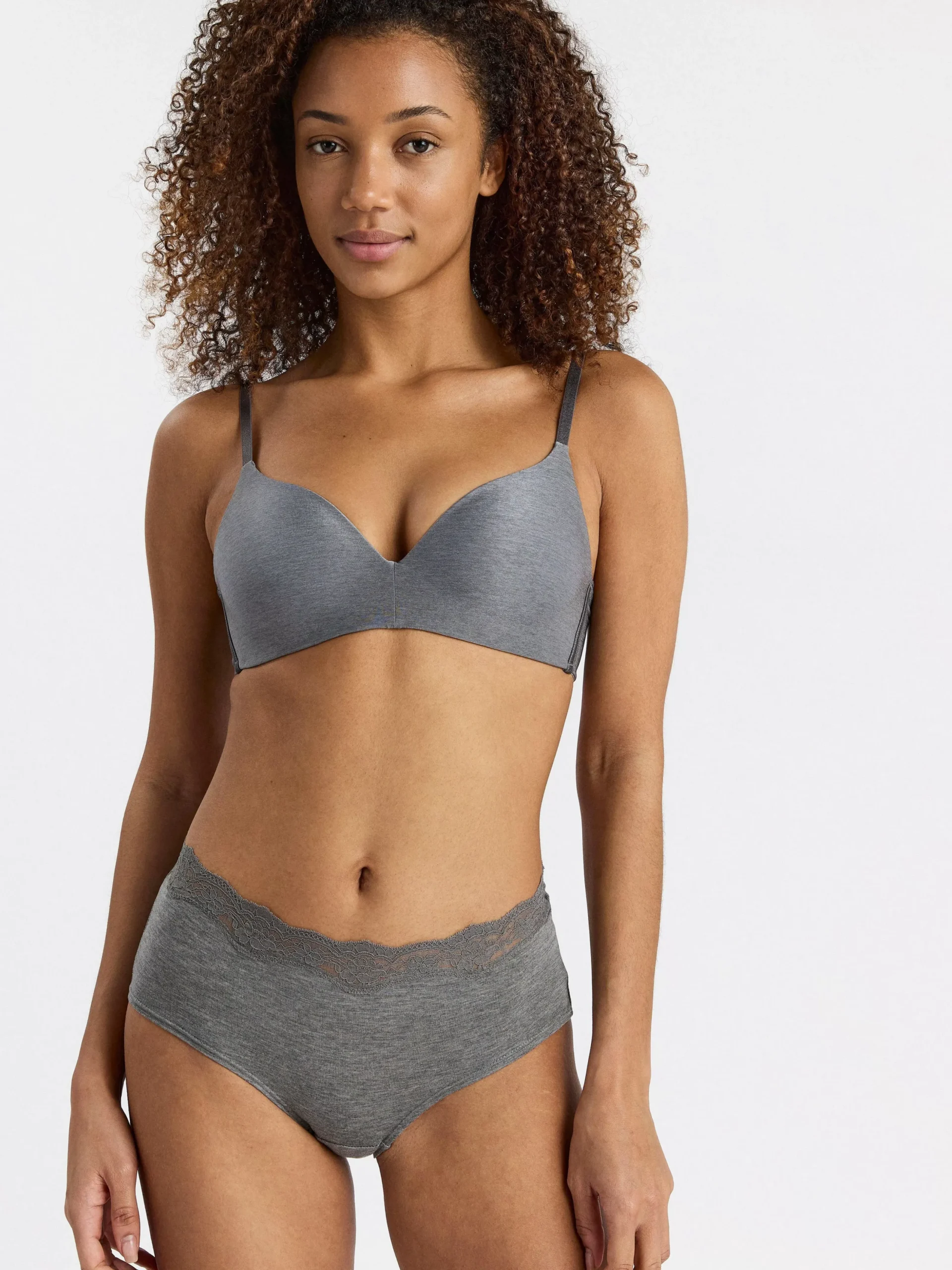 Trosor>Lindex Regular Waist Trosa Grey Melange