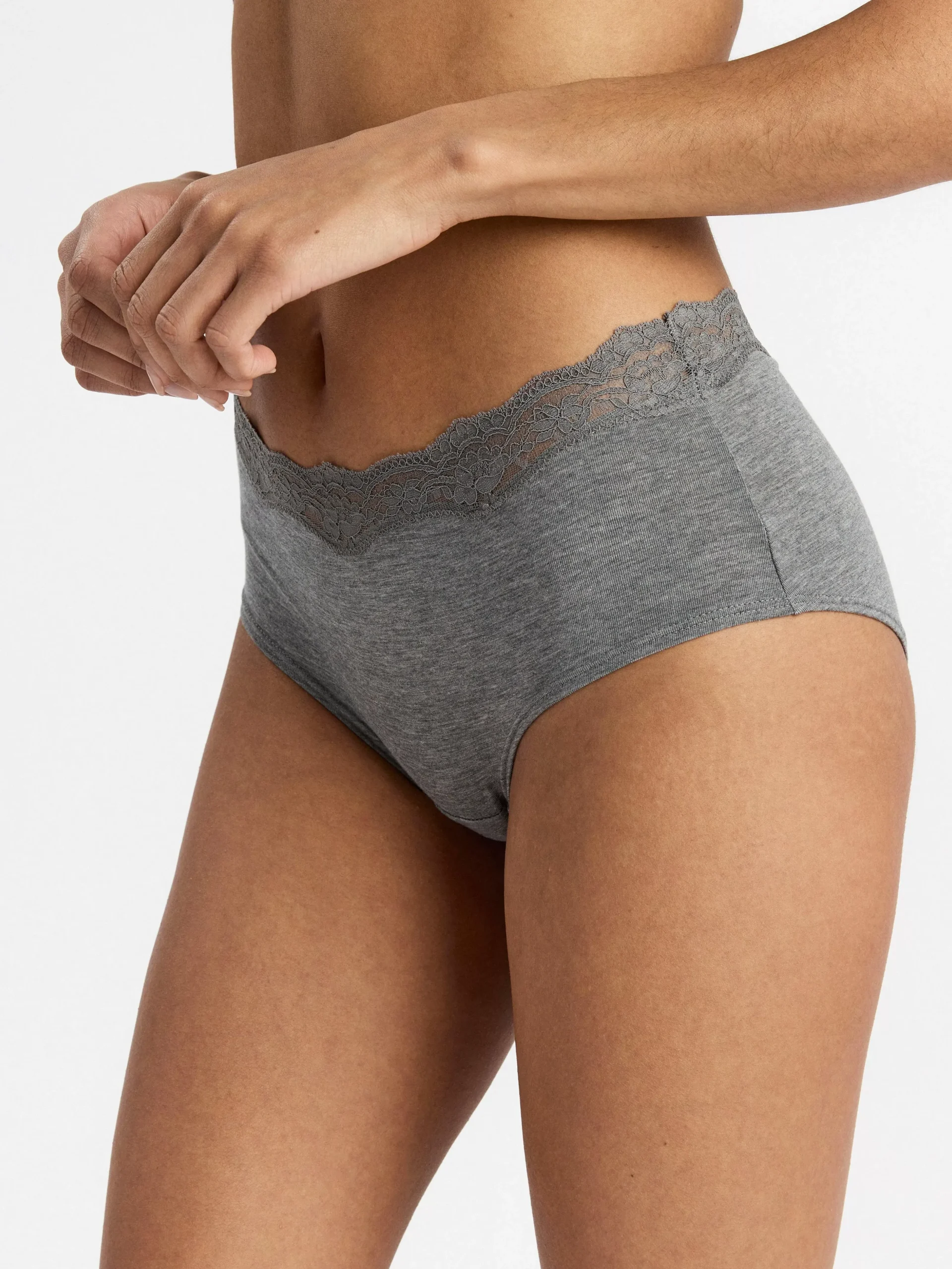 Trosor>Lindex Regular Waist Trosa Grey Melange