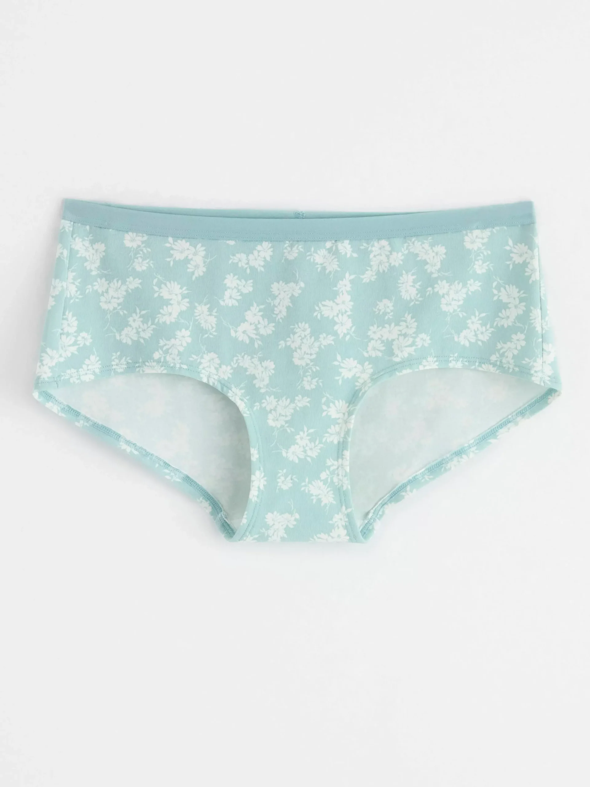 Trosor>Lindex Regular Waist Trosa Med Blommor Light Dusty Turquoise