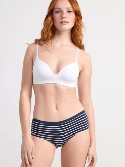 Trosor>Lindex Regular Waist Trosa Med Rander Navy