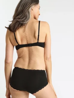 Trosor>Lindex Regular Waist Trosa Med Spetskant Black