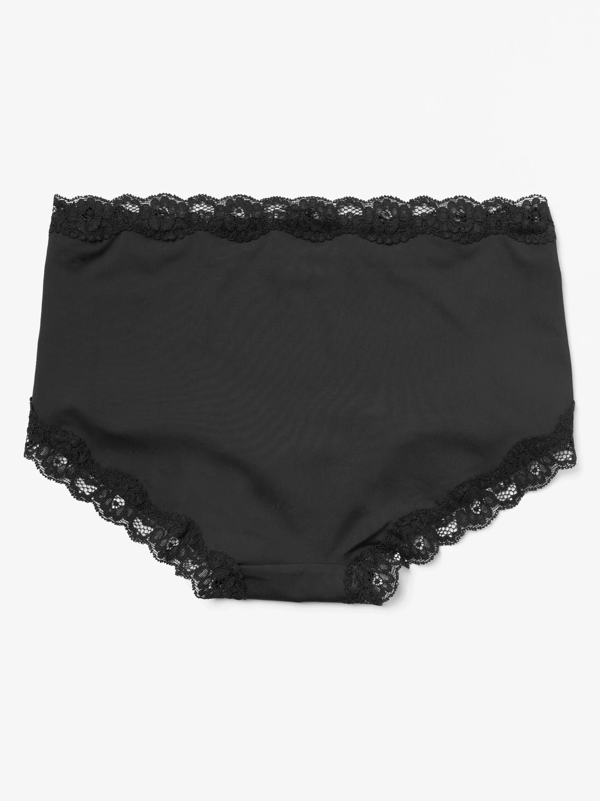 Trosor>Lindex Regular Waist Trosa Med Spetskant Black