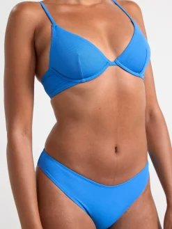 Badkläder>Lindex Ribbad Bikini Bh Utan Vaddering Med Bygel Blue