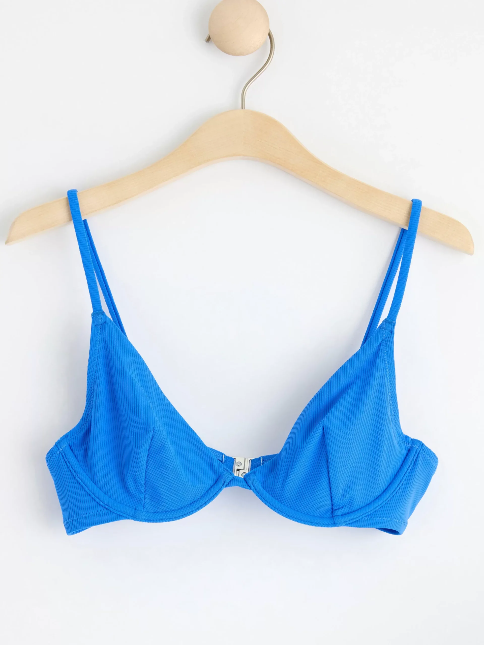 Badkläder>Lindex Ribbad Bikini Bh Utan Vaddering Med Bygel Blue