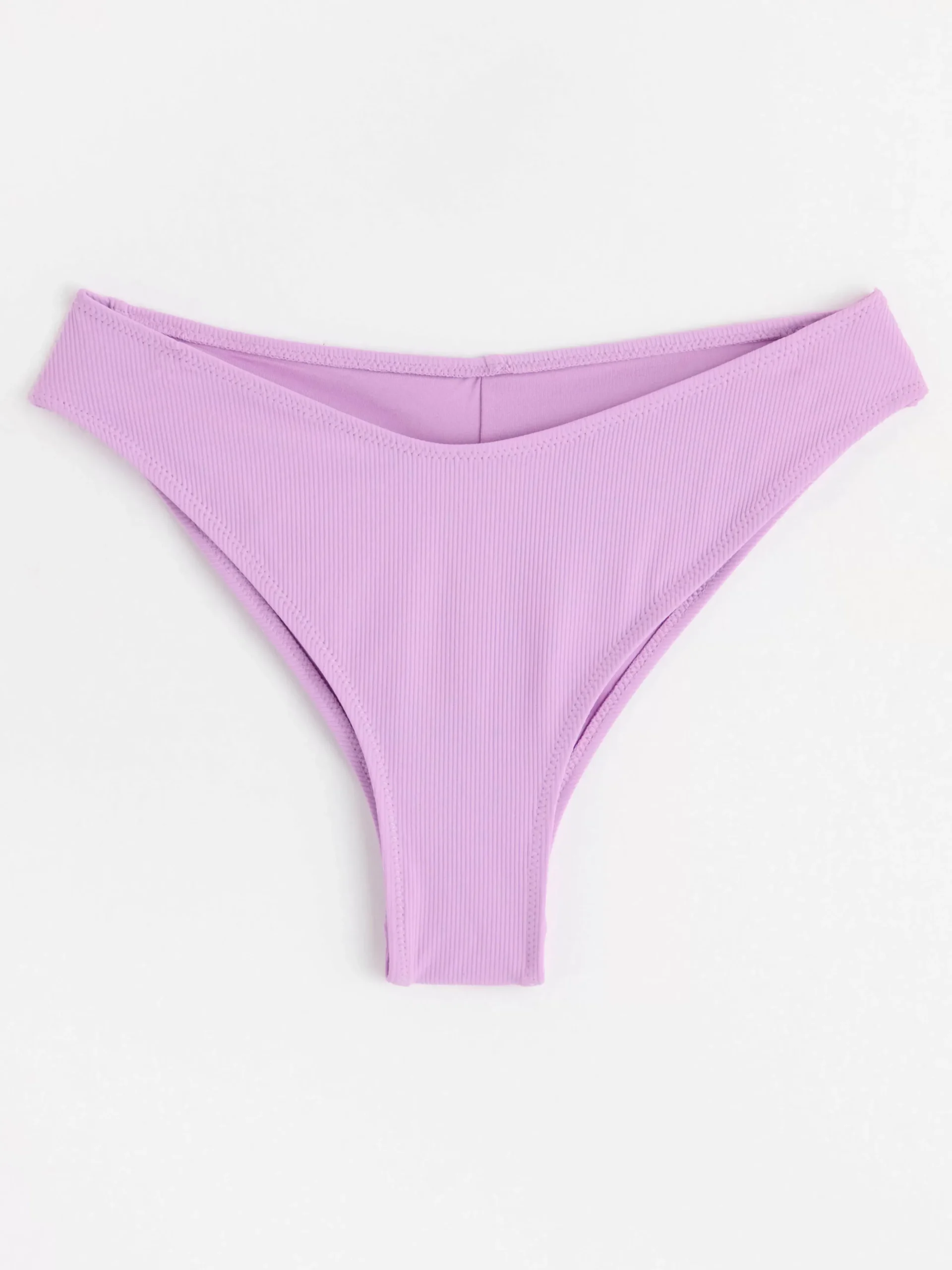 Badkläder>Lindex Ribbad Bikiniunderdel I Brazilianmodell Light Lilac