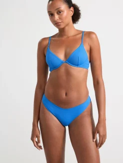 Badkläder>Lindex Ribbad Bikiniunderdel I Brazilianmodell Blue
