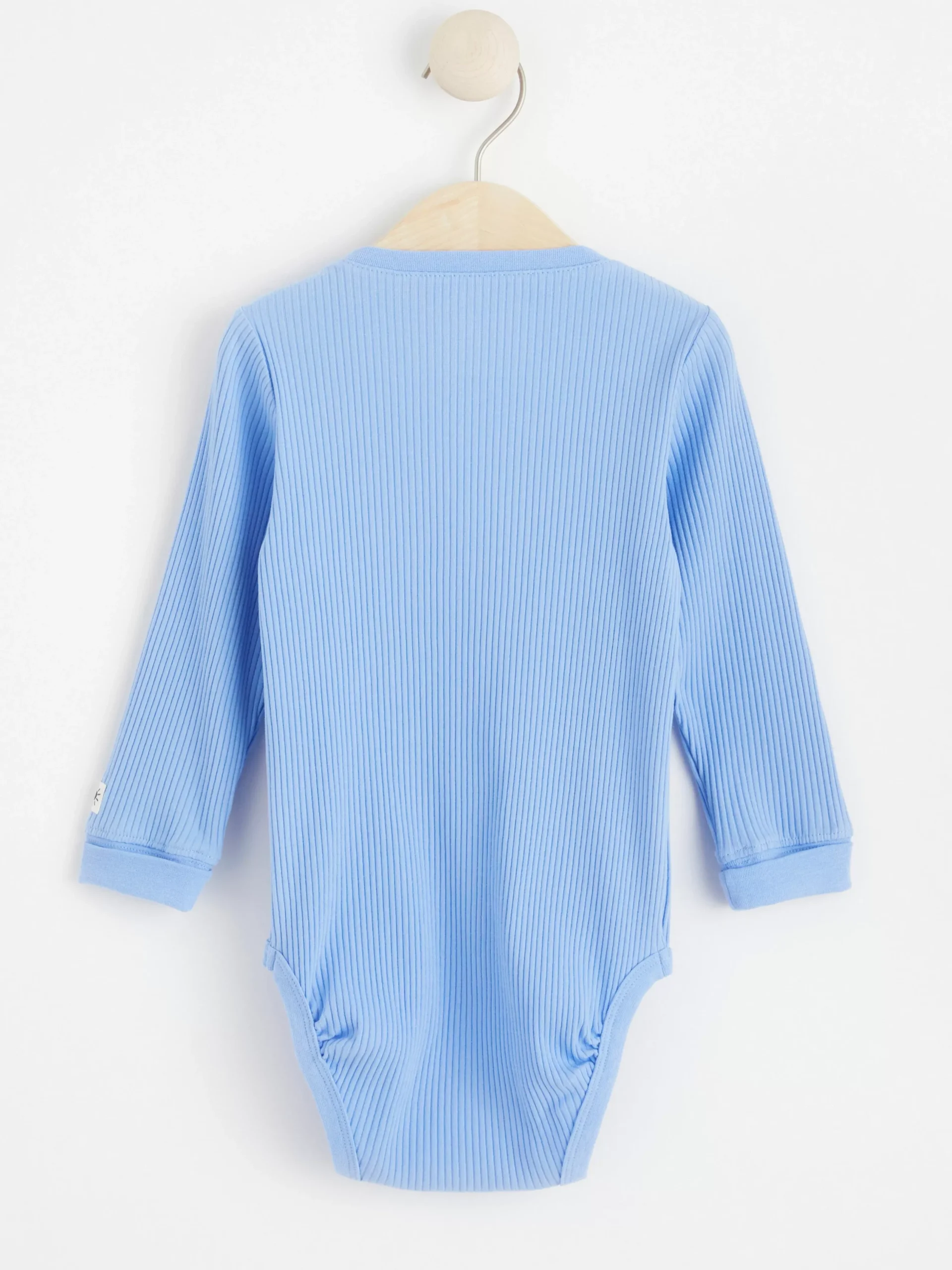 Bodies>Lindex Ribbad Body Med Lang Arm Light Blue