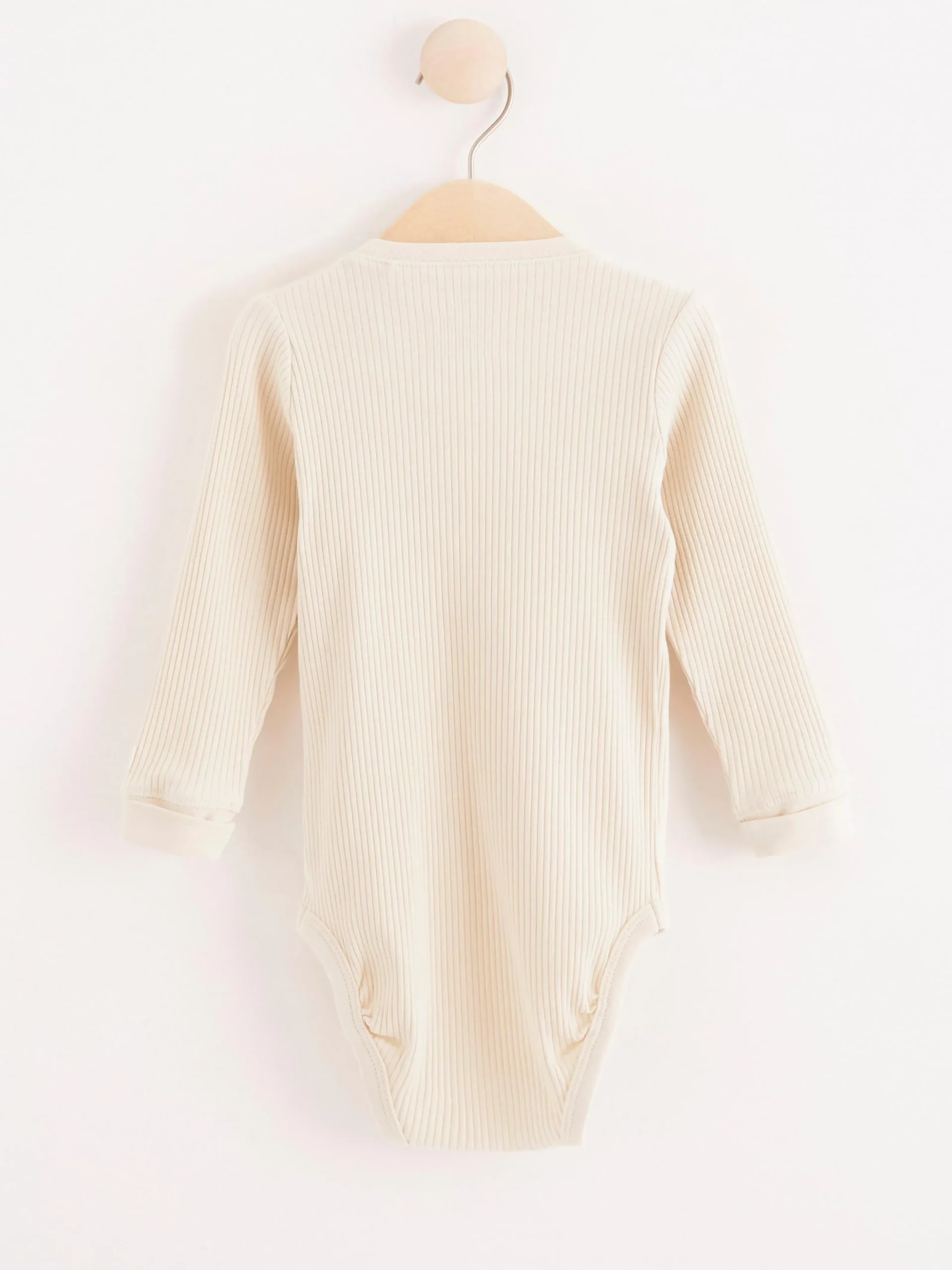 Bodies>Lindex Ribbad Body Med Lang Arm Light Beige