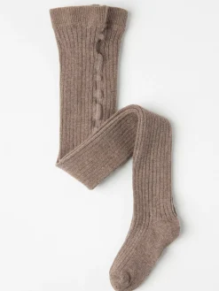 Underkläder>Lindex Ribbad Grovstickad Strumpbyxa Brown Melange