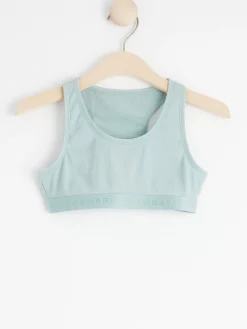 Toppar & T-Shirts>Lindex Ribbad Kort Topp Light Dusty Aqua