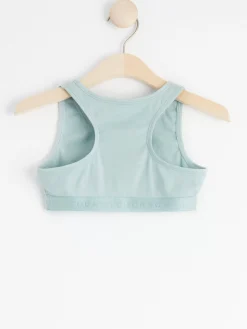 Toppar & T-Shirts>Lindex Ribbad Kort Topp Light Dusty Aqua