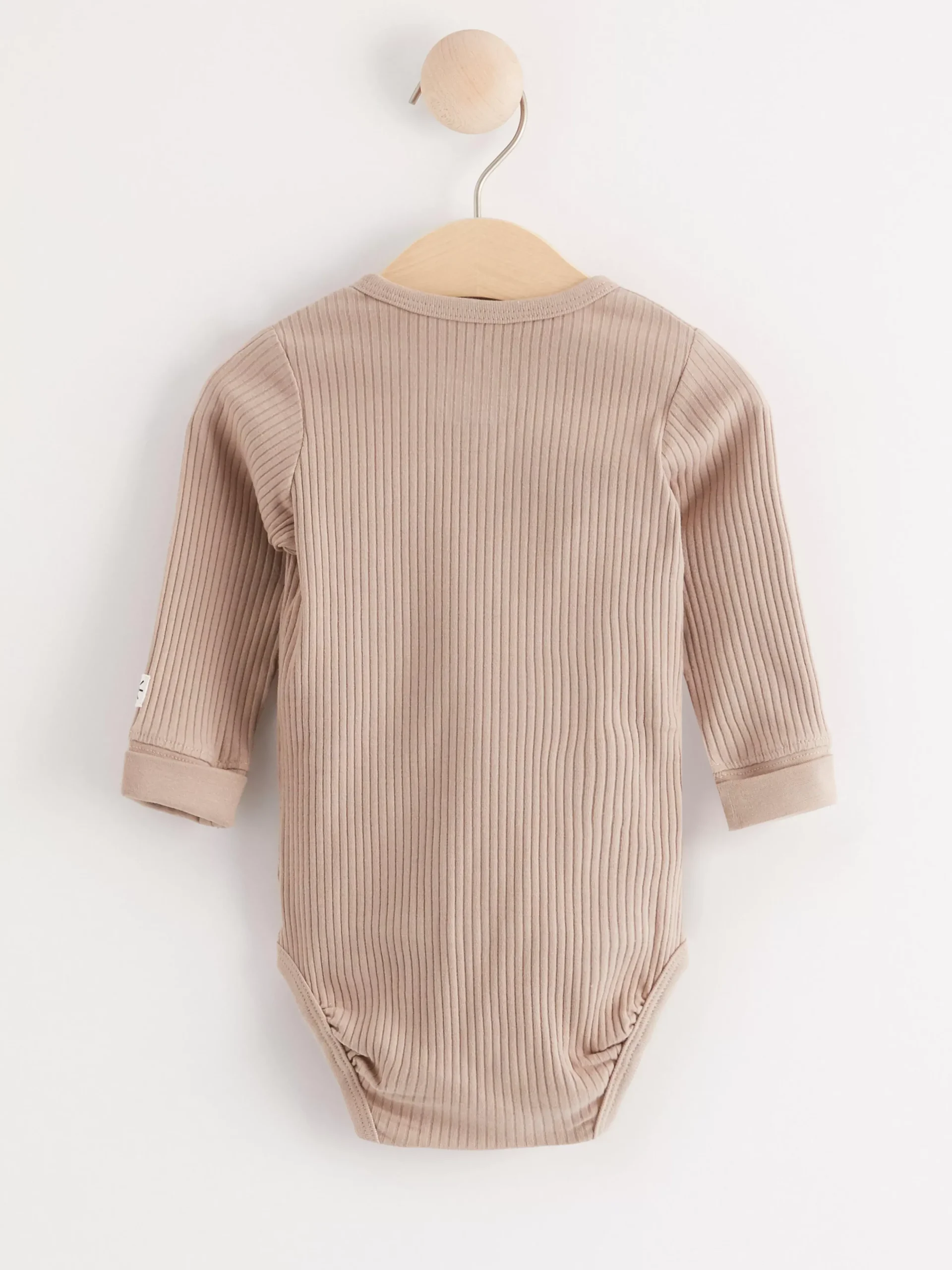 Bodies>Lindex Ribbad Langarmad Omlottbody Beige