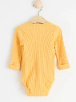Bodies>Lindex Ribbad Langarmad Omlottbody Light Dusty Yellow