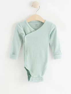 Bodies>Lindex Ribbad Omlottbody Light Dusty Aqua