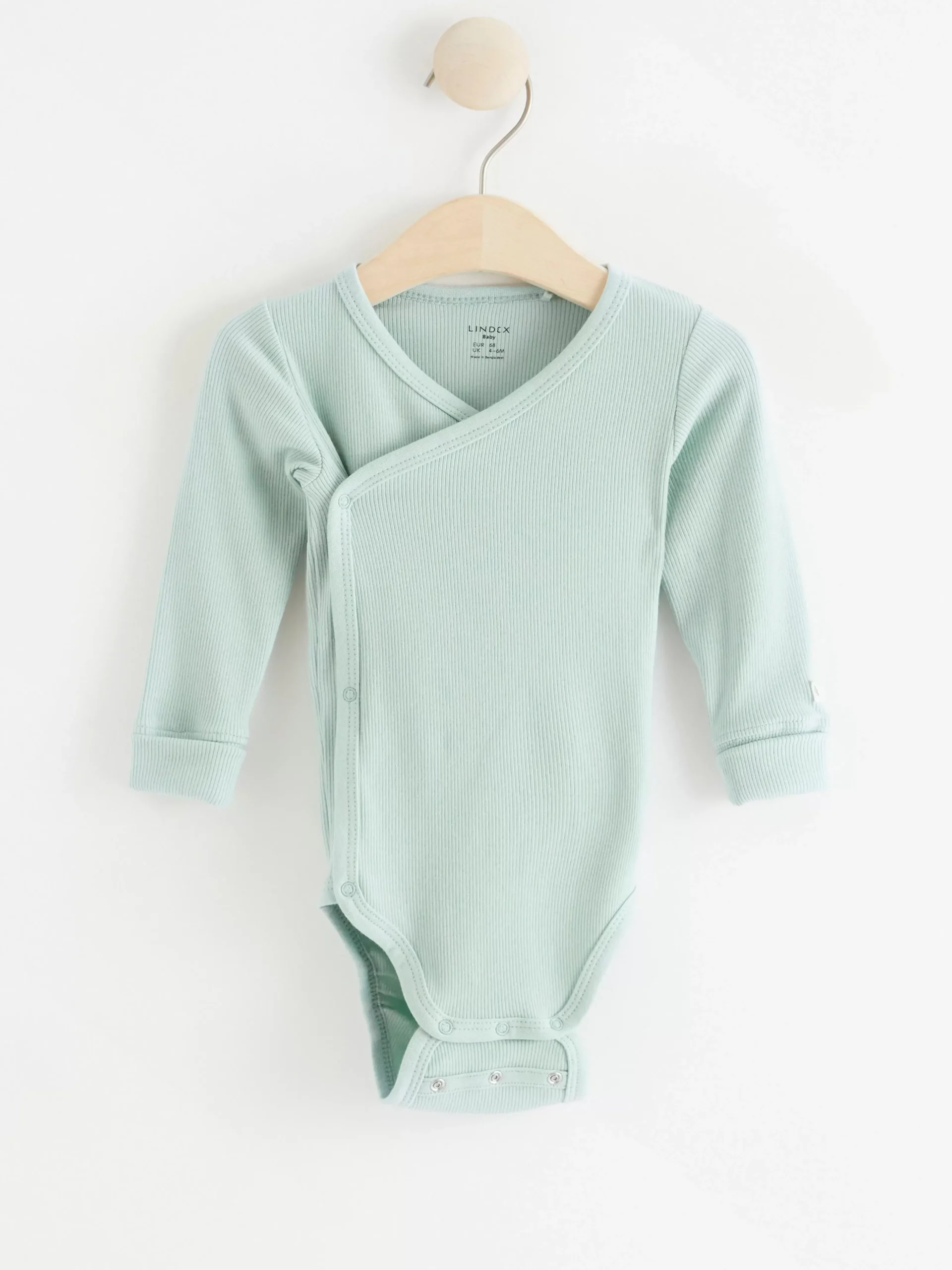 Bodies>Lindex Ribbad Omlottbody Light Dusty Aqua