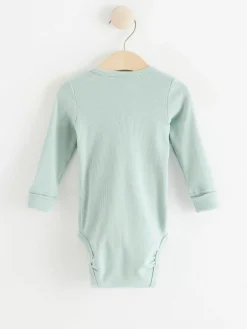 Bodies>Lindex Ribbad Omlottbody Light Dusty Aqua