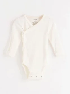 Bodies>Lindex Ribbad Omlottbody Light Dusty White