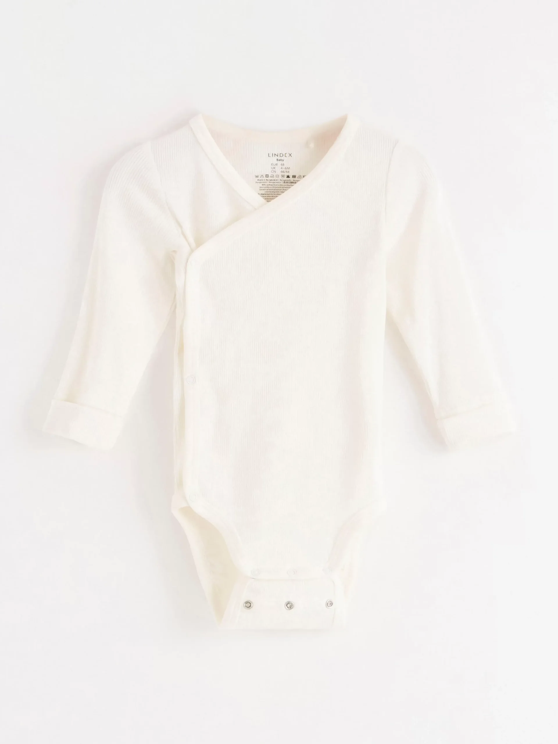 Bodies>Lindex Ribbad Omlottbody Light Dusty White