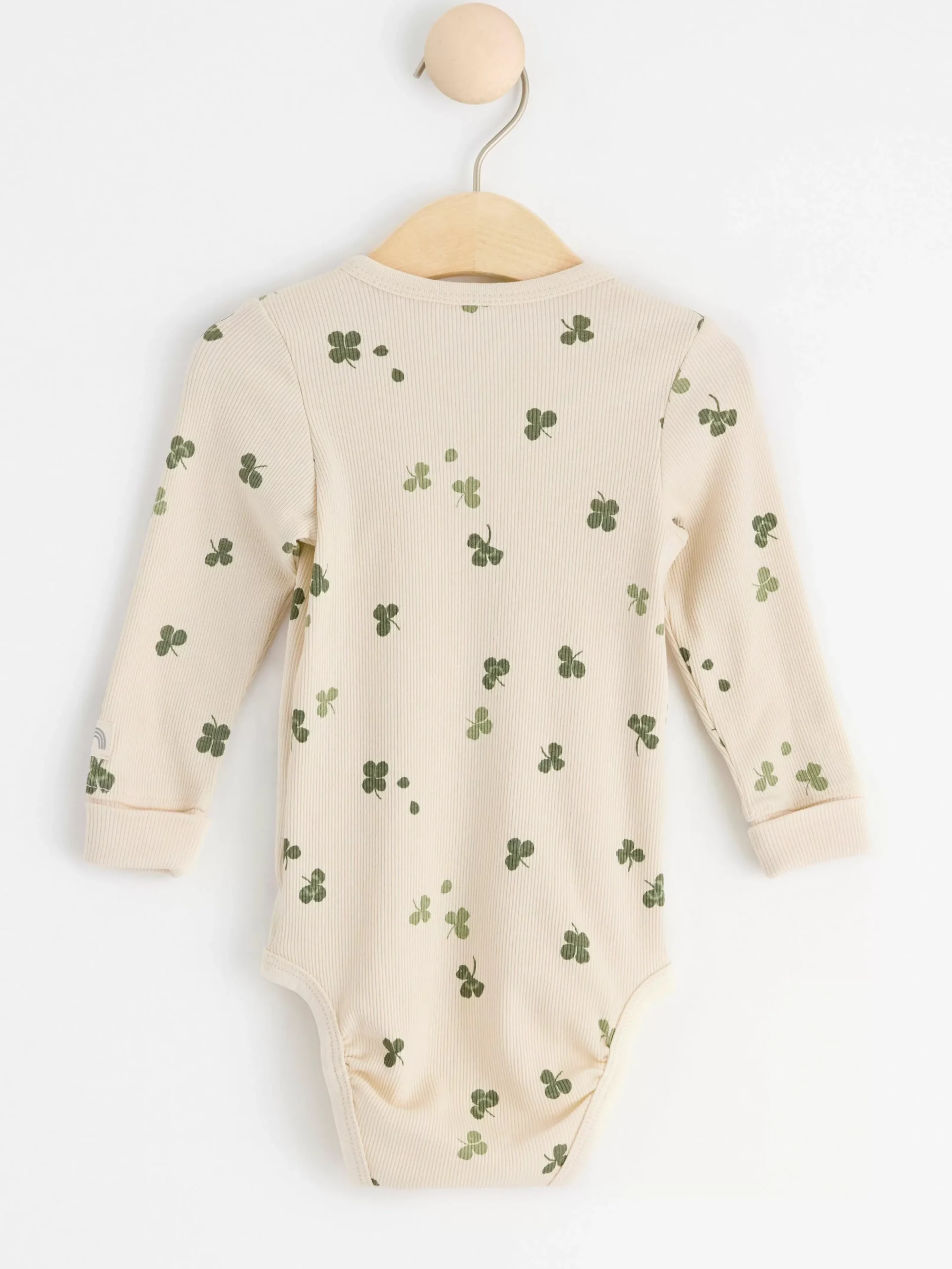 Bodies>Lindex Ribbad Omlottbody Med Klover Light Beige