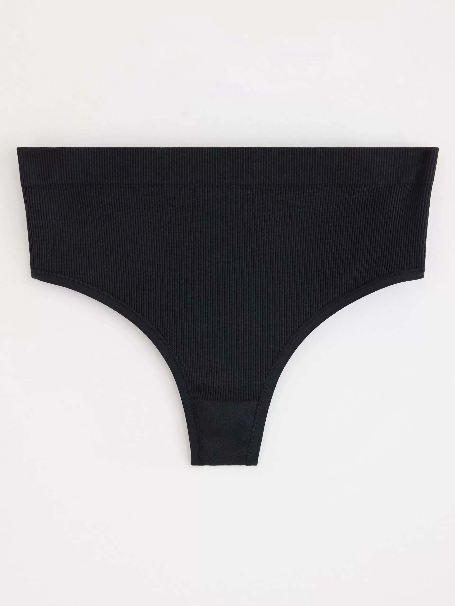 Trosor>Lindex Ribbad Stringtrosa High Waist Black