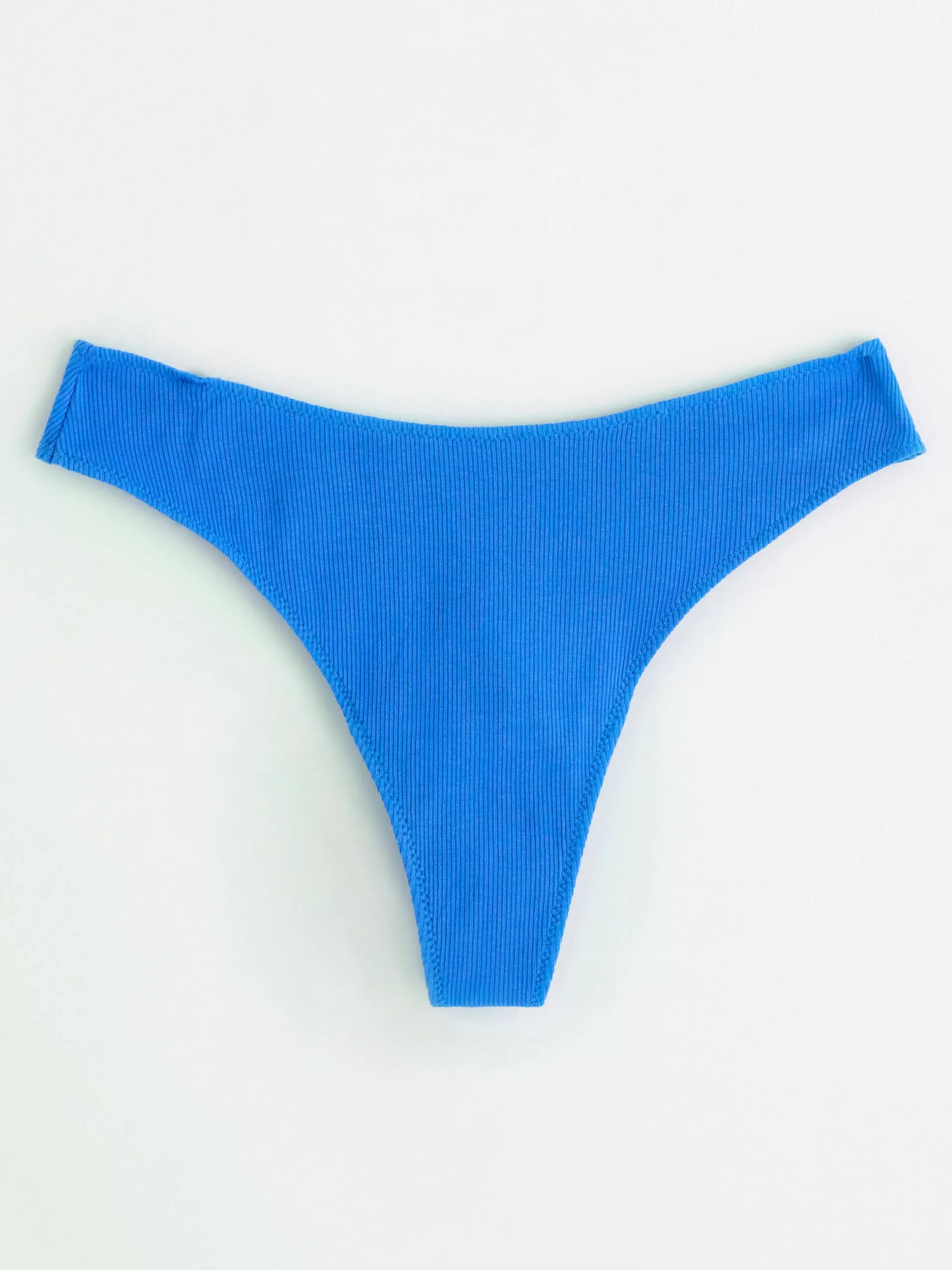 Trosor>Lindex Ribbad Stringtrosa Med Lag Midja Blue
