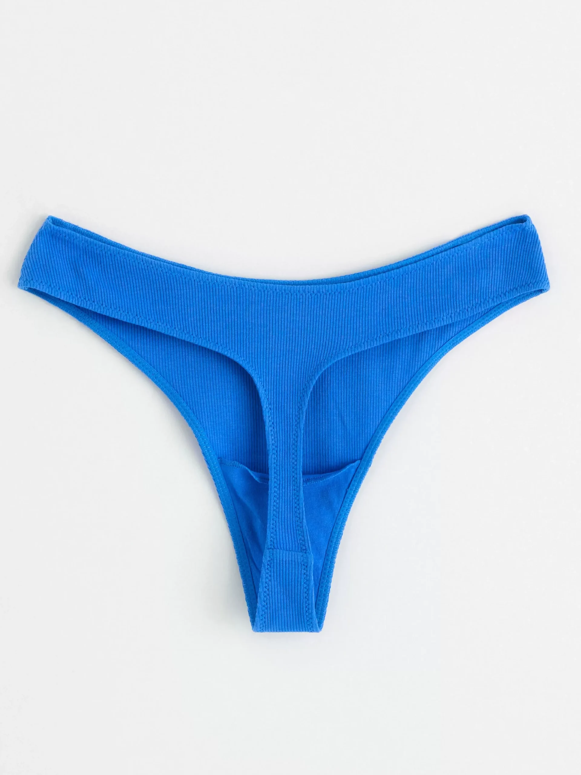 Trosor>Lindex Ribbad Stringtrosa Med Lag Midja Blue