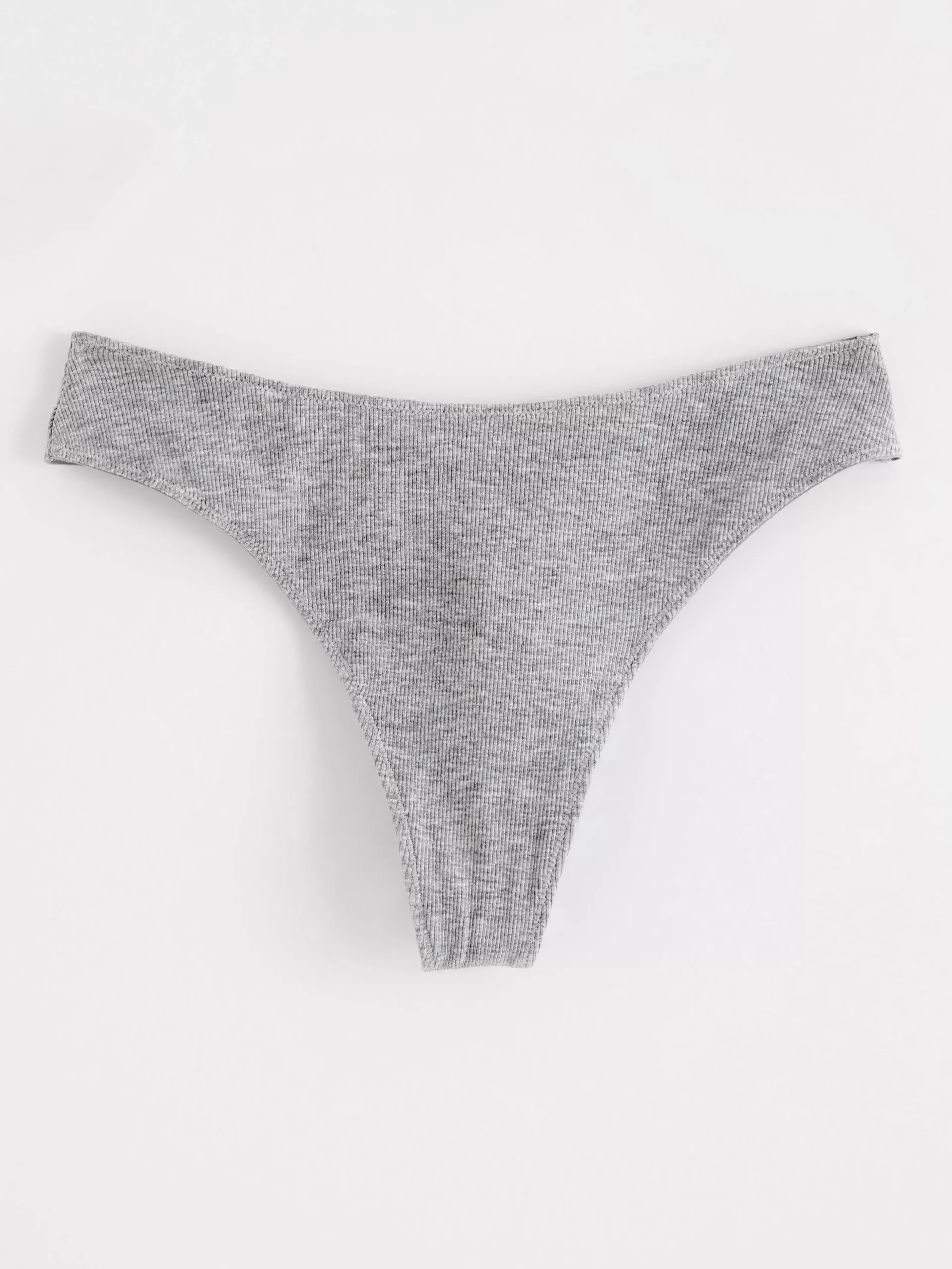 Trosor>Lindex Ribbad Stringtrosa Med Lag Midja Grey Melange