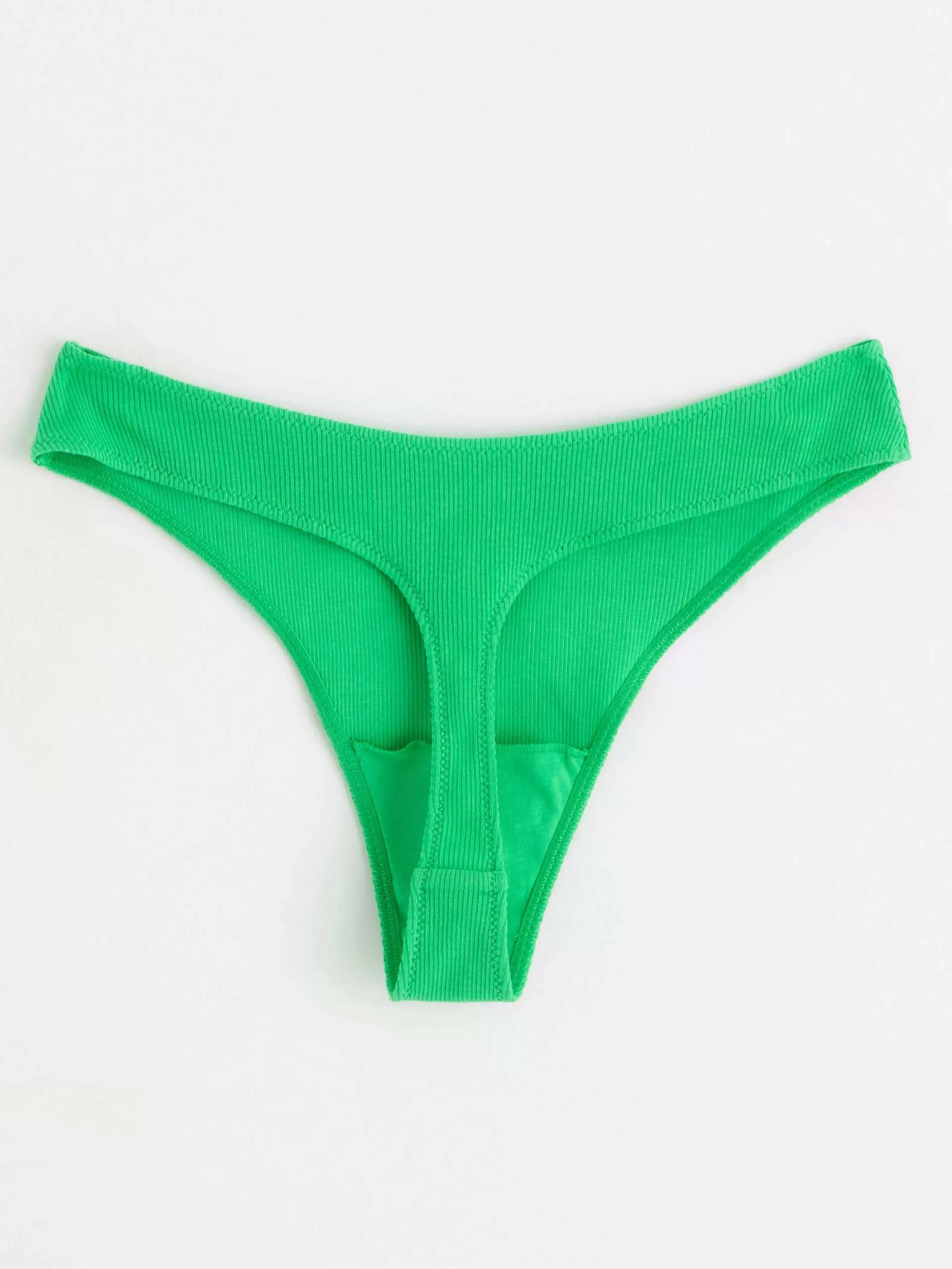 Trosor>Lindex Ribbad Stringtrosa Med Lag Midja Green