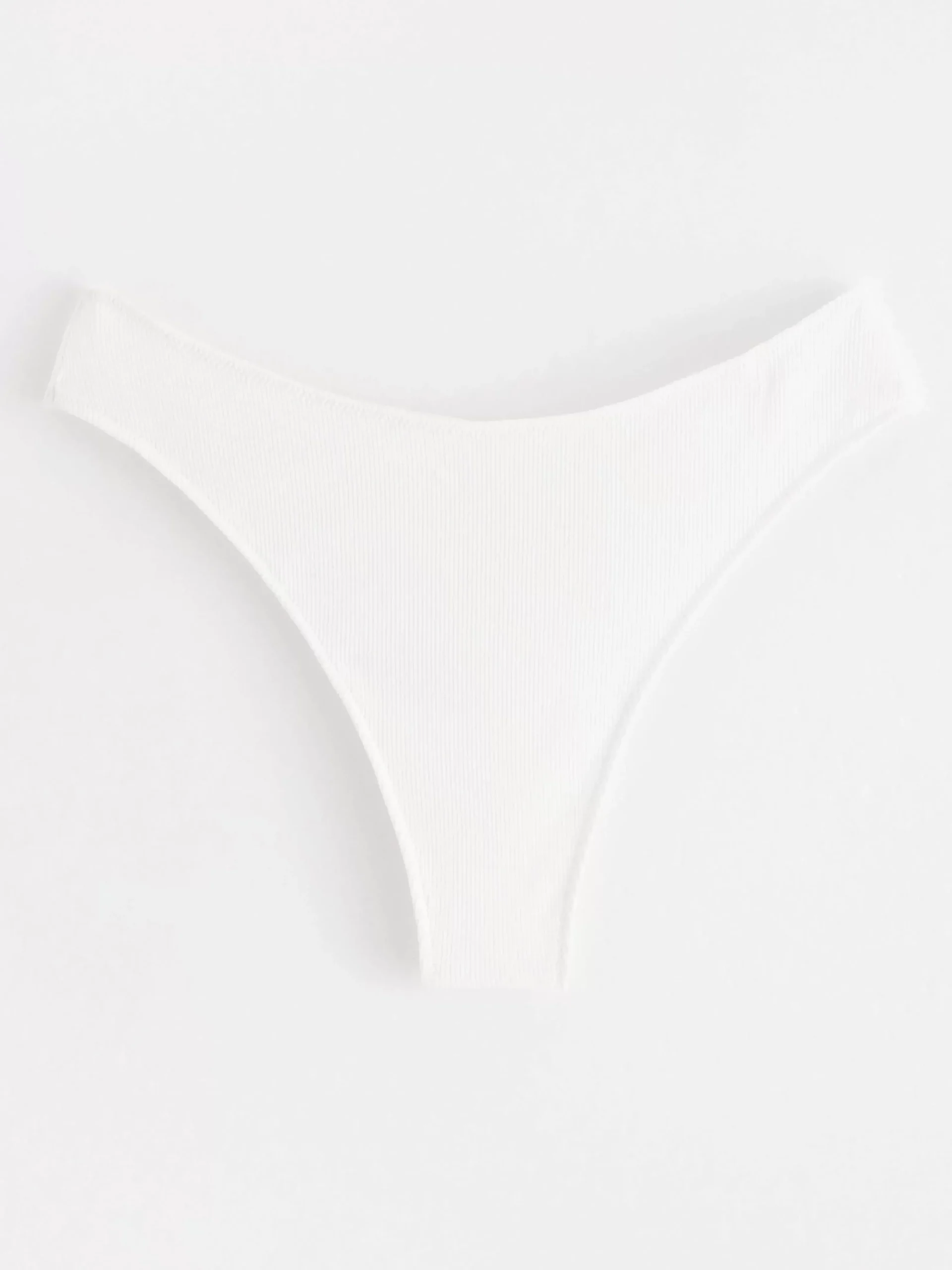 Trosor>Lindex Ribbad Stringtrosa Med Lag Midja White