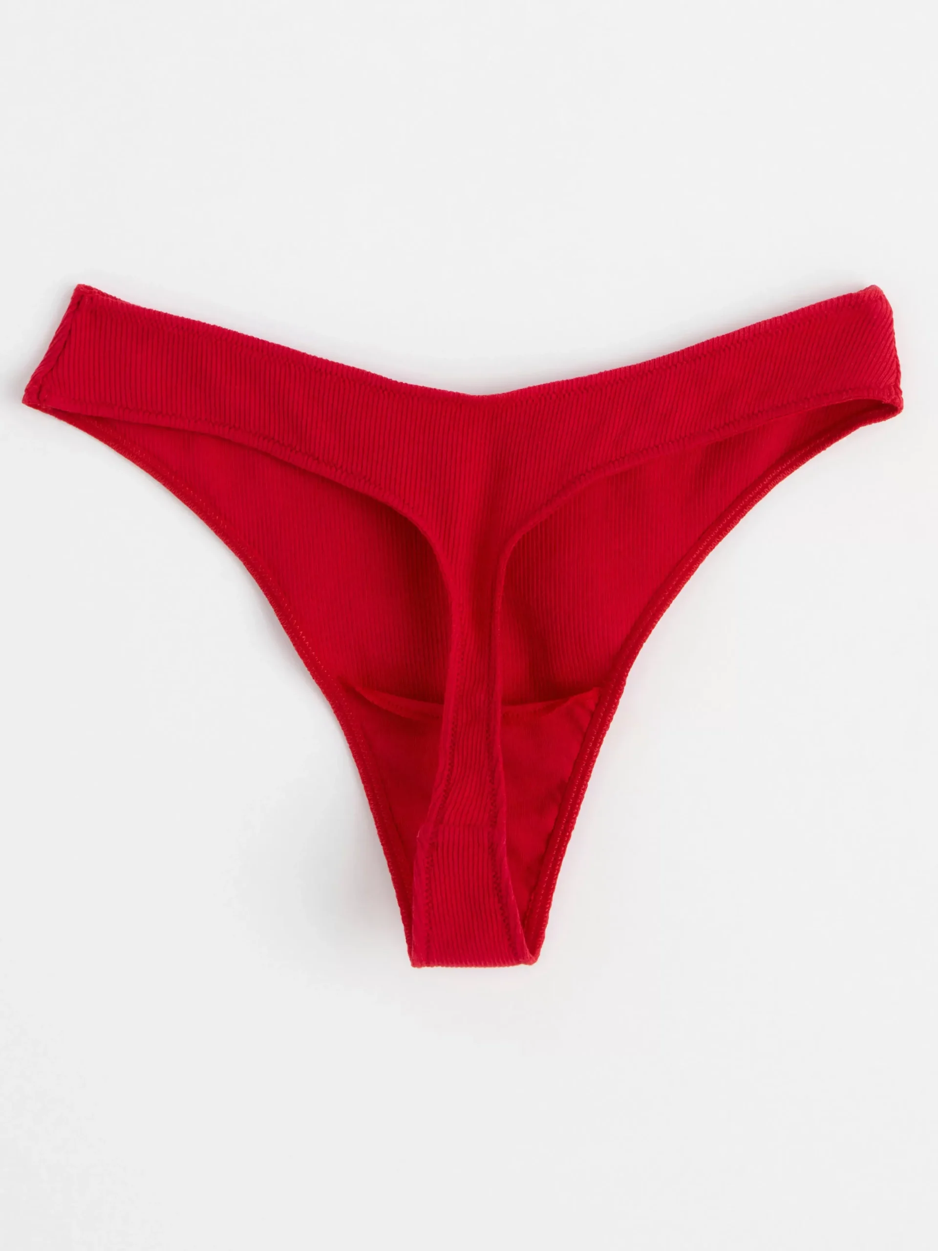 Trosor>Lindex Ribbad Stringtrosa Med Lag Midja Red
