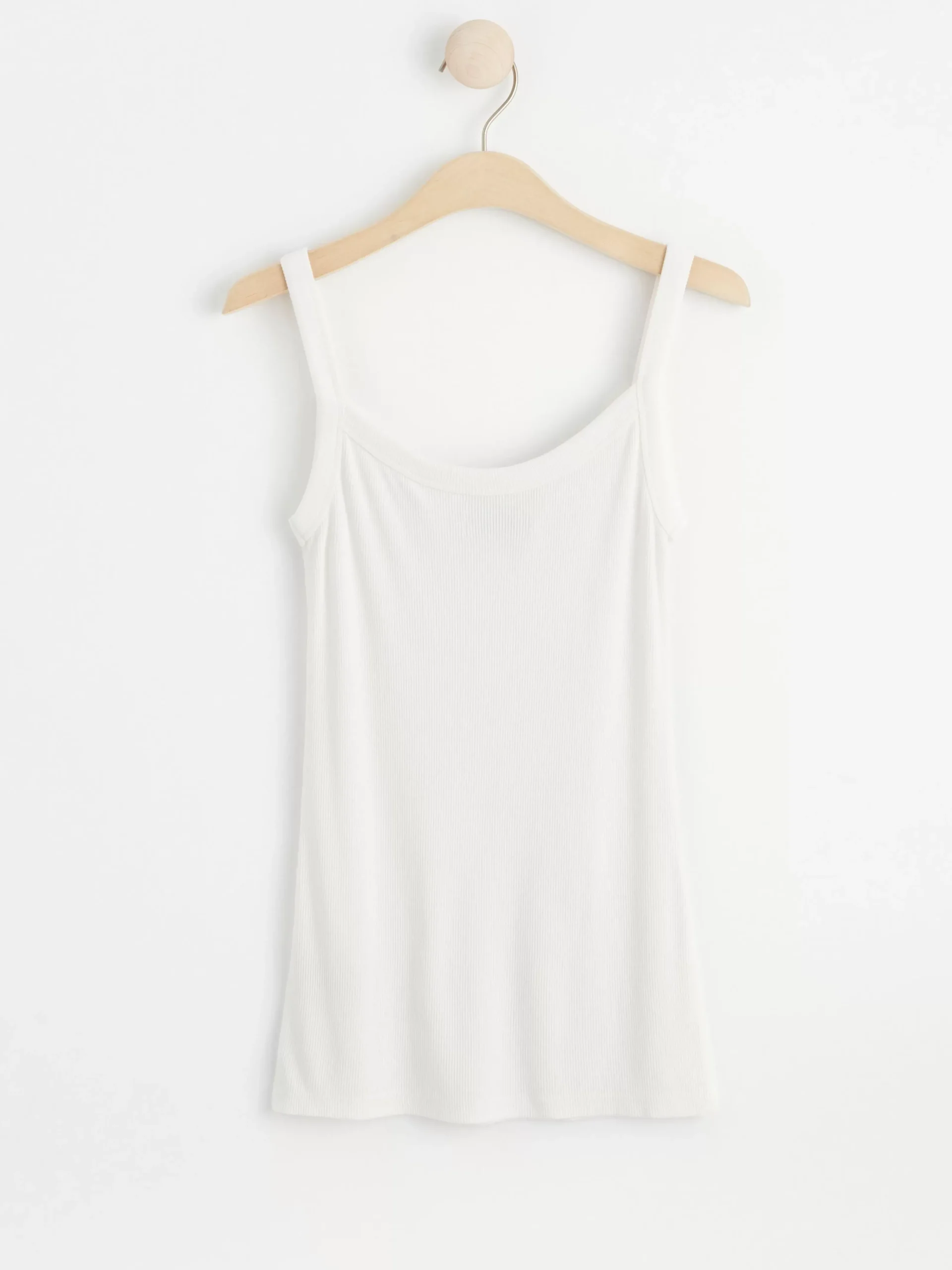 Toppar & T-Shirts>Lindex Ribbad Topp Off White
