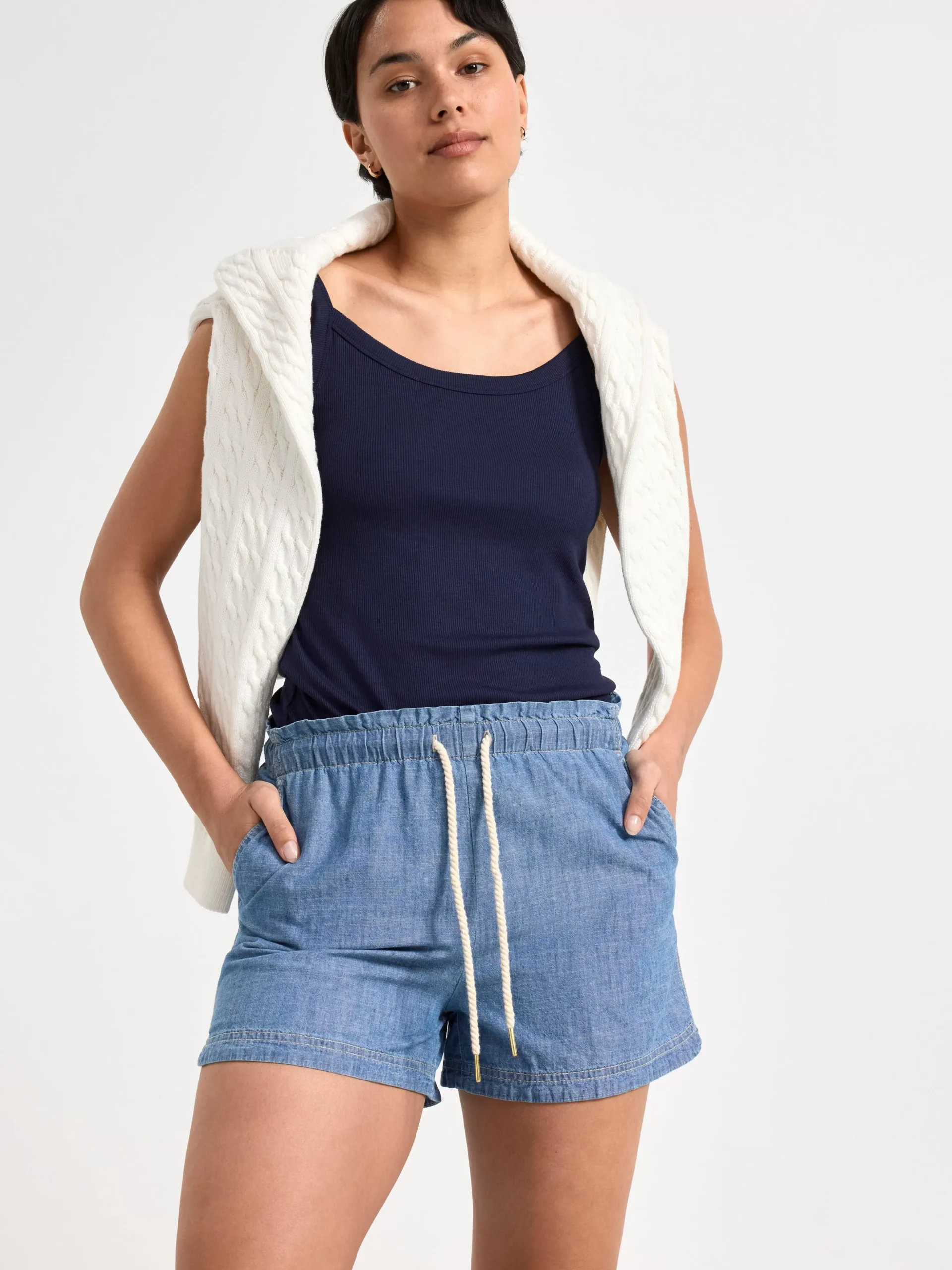 Toppar & T-Shirts>Lindex Ribbad Topp Navy