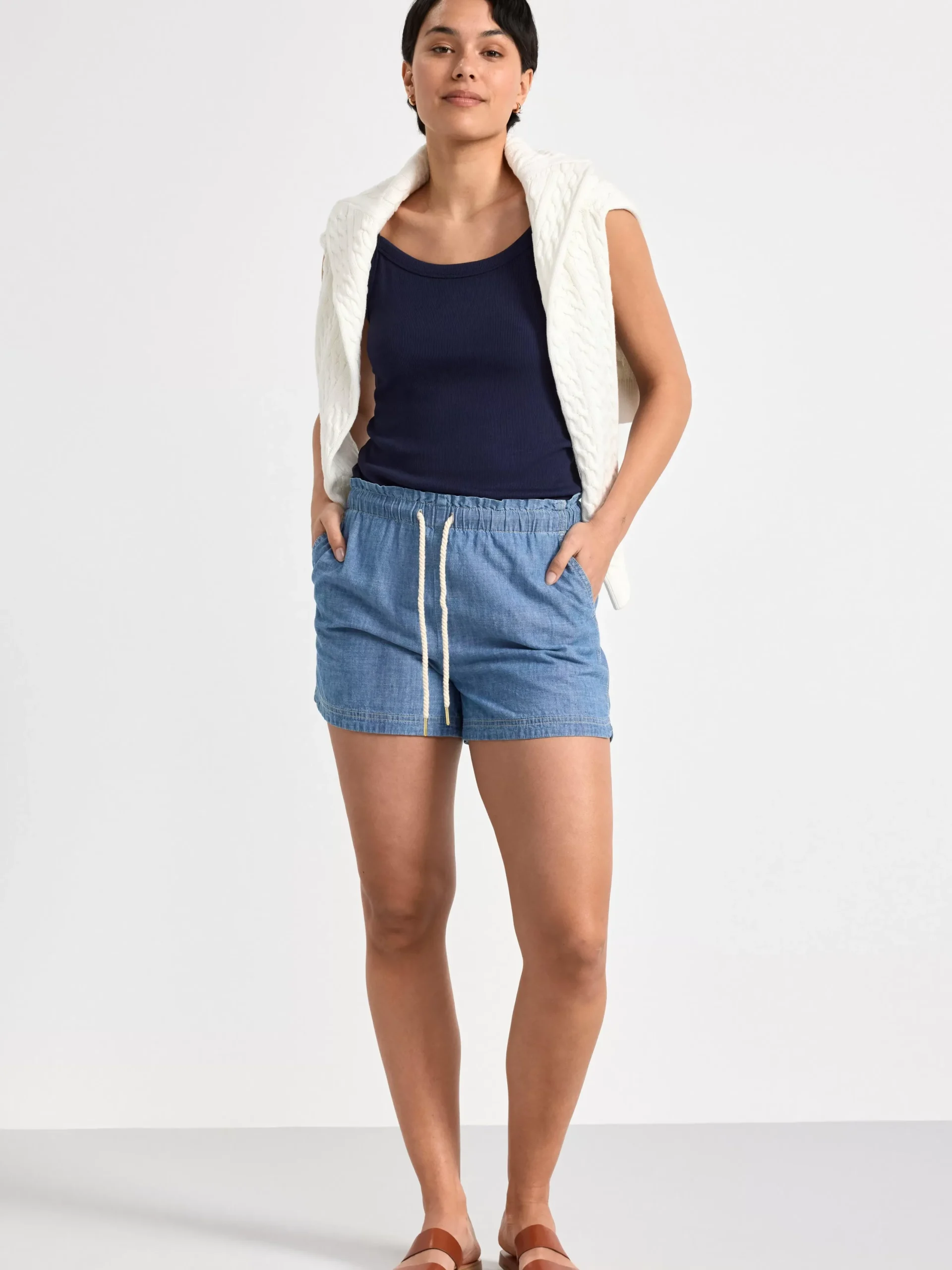 Toppar & T-Shirts>Lindex Ribbad Topp Navy
