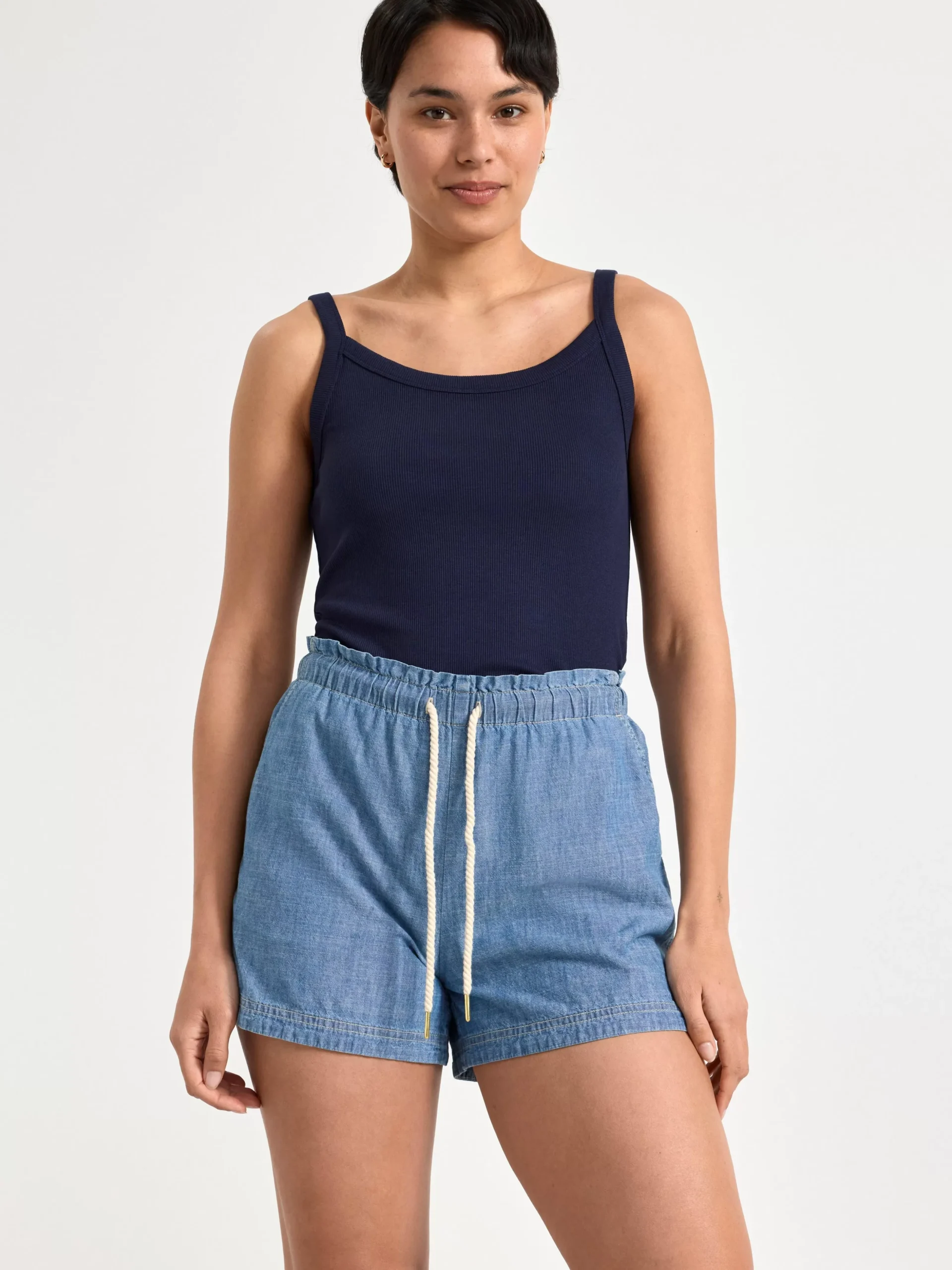 Toppar & T-Shirts>Lindex Ribbad Topp Navy