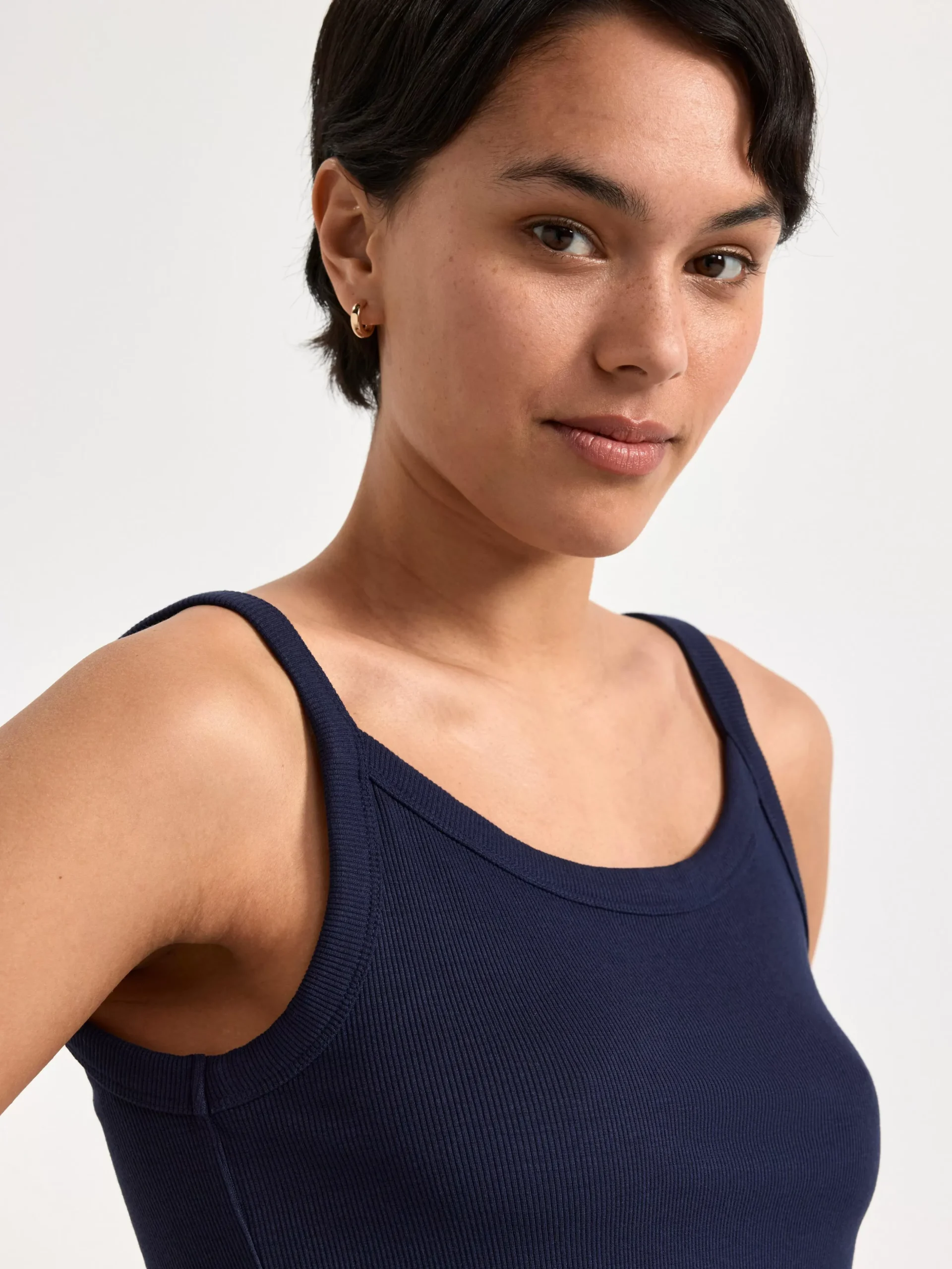 Toppar & T-Shirts>Lindex Ribbad Topp Navy