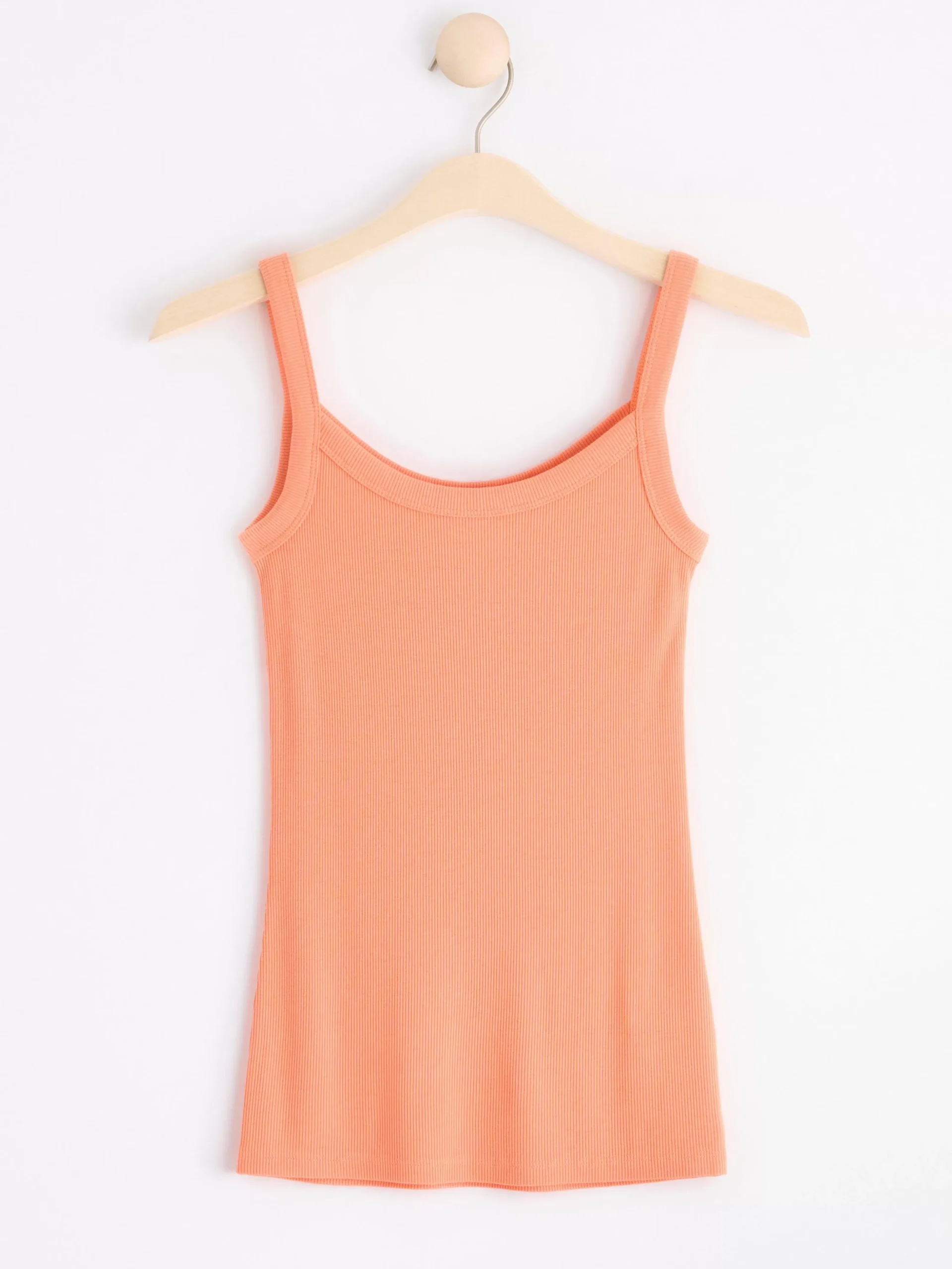 Toppar & T-Shirts>Lindex Ribbad Topp Light Orange