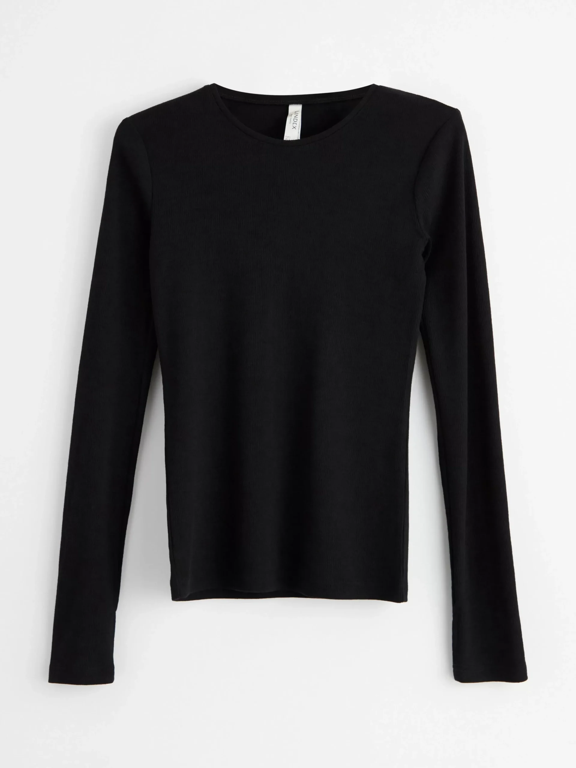 Toppar & T-Shirts>Lindex Ribbad Topp I Merinoull Black