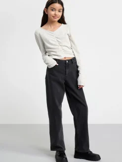 Toppar & T-Shirts>Lindex Ribbad Topp Med Rynkdetalj Light Beige Melange