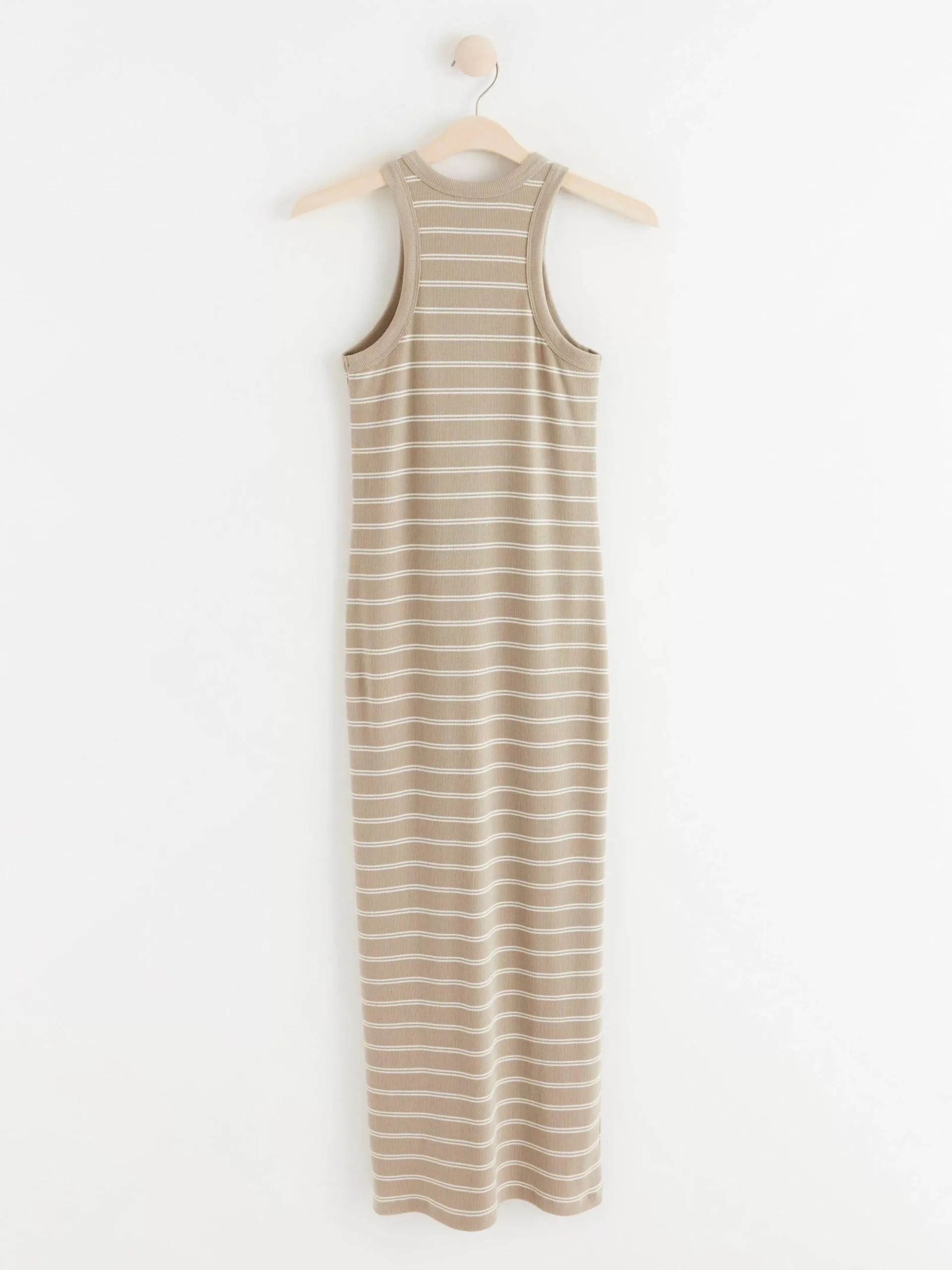 Klänningar>Lindex Ribbad Trikaklanning Beige