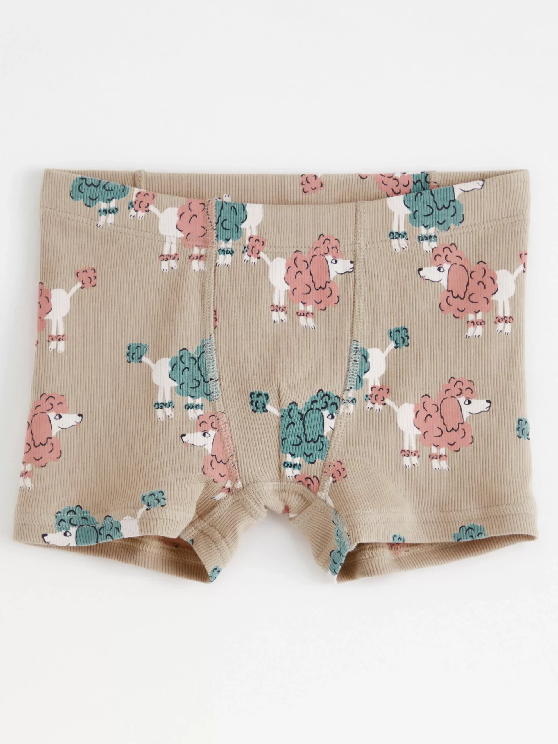 Underkläder>Lindex Ribbade Boxershorts Med Pudlar Beige