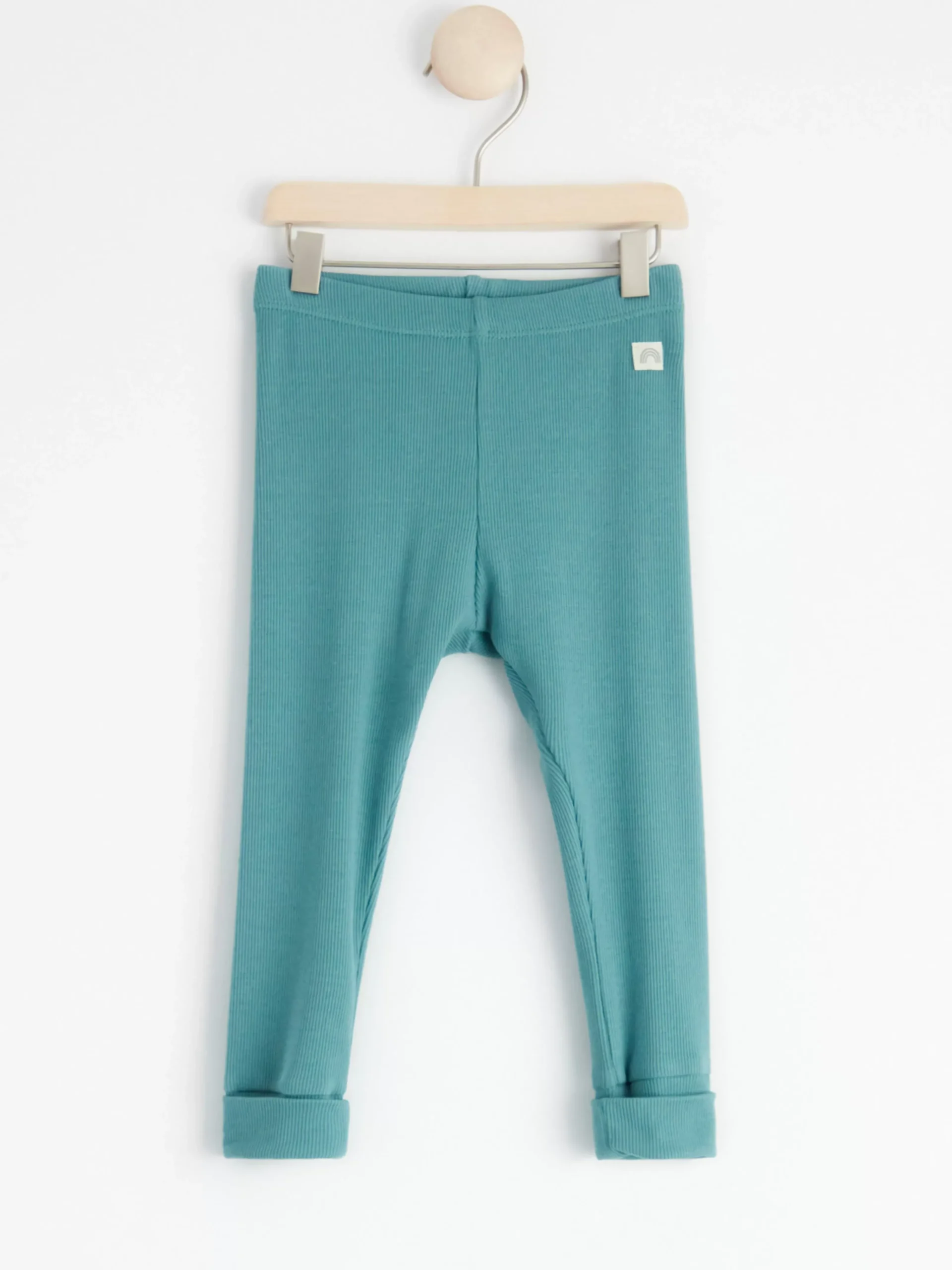 Byxor & Leggings>Lindex Ribbade Leggings Dusty Turquoise